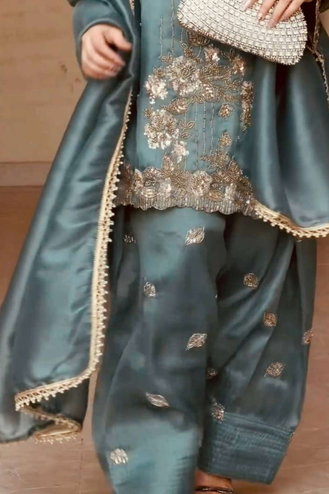 Shri Balaji Emporium SSR 537 Ready to Wear Silk Embroidery Coding Thread Sequence Work Suit 