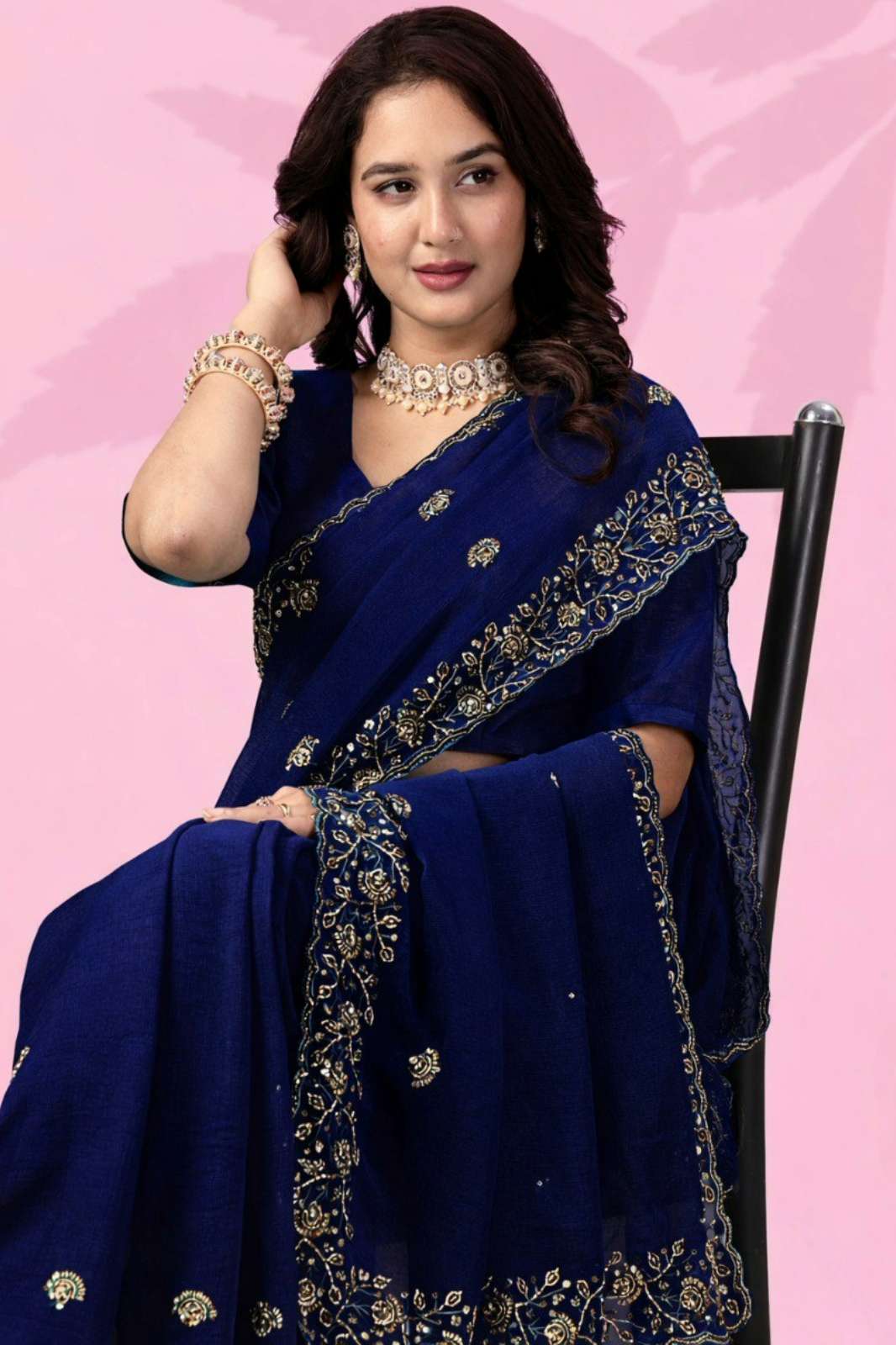 Shri Balaji Emporium TF 402 Art Silk Thread & Val Sequins worked Partywear Saree