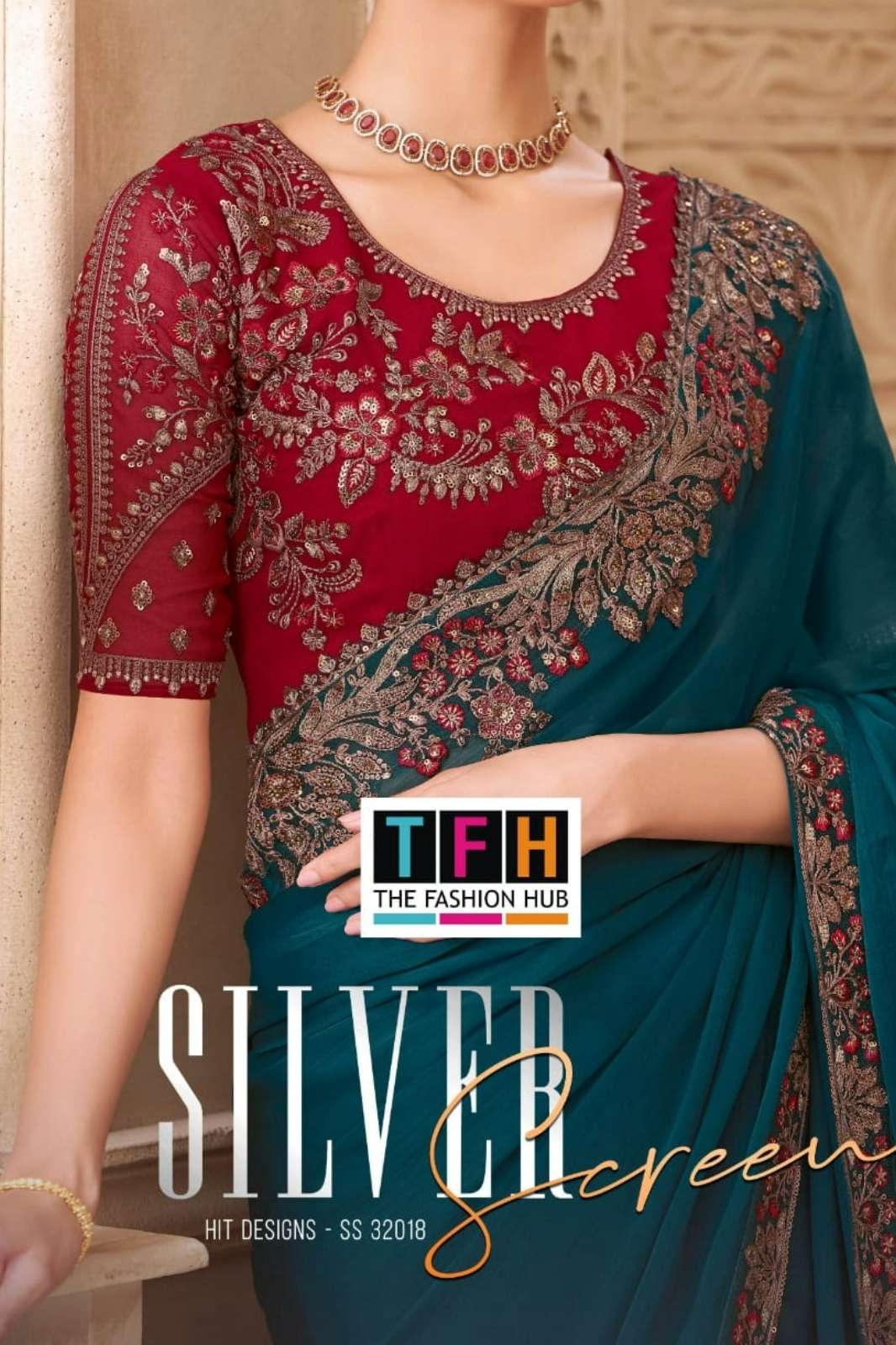 Shri Balaji Emporium TFH Silver Screen 22 design SS 32018 SAREE COLLECTION FOR WEDDING WEAR