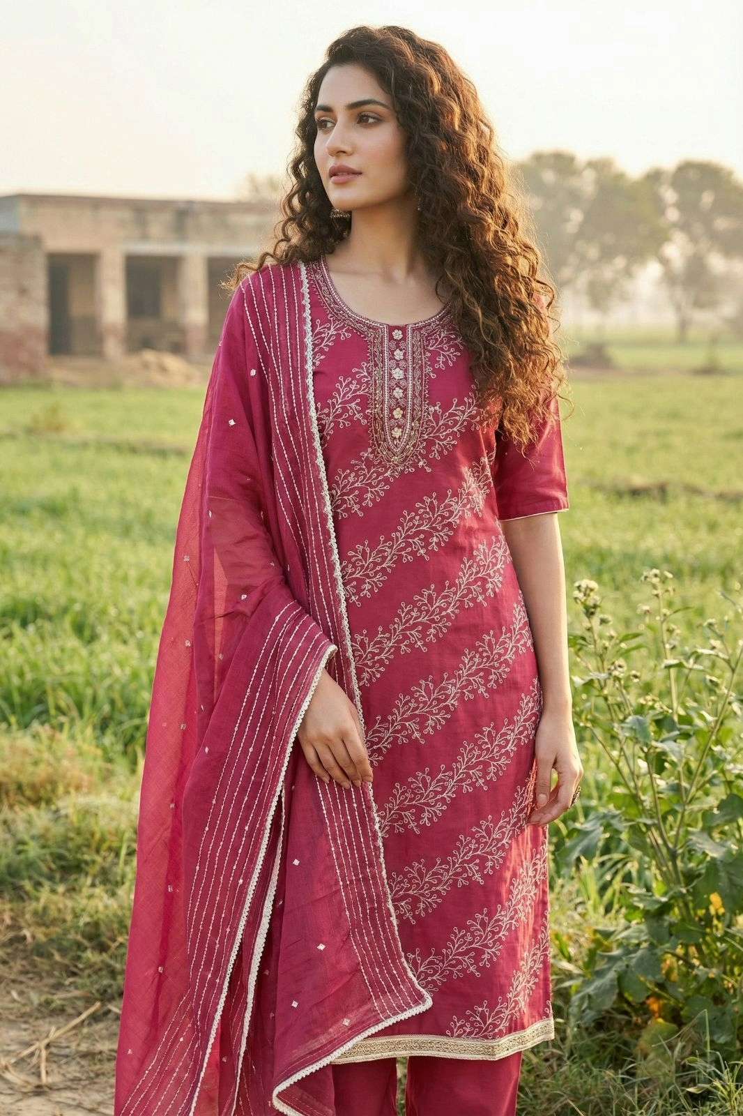 Shri Balaji Emporium TIP TOP Ready to Wear VISCOSE ORGANZA FABRIC EMBROIDED SUIT 