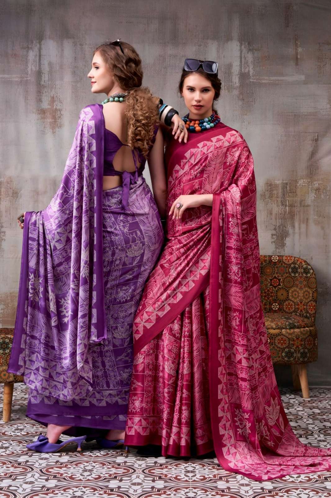 Shri Balaji Emporium VC 4132 Satin Saree Collection