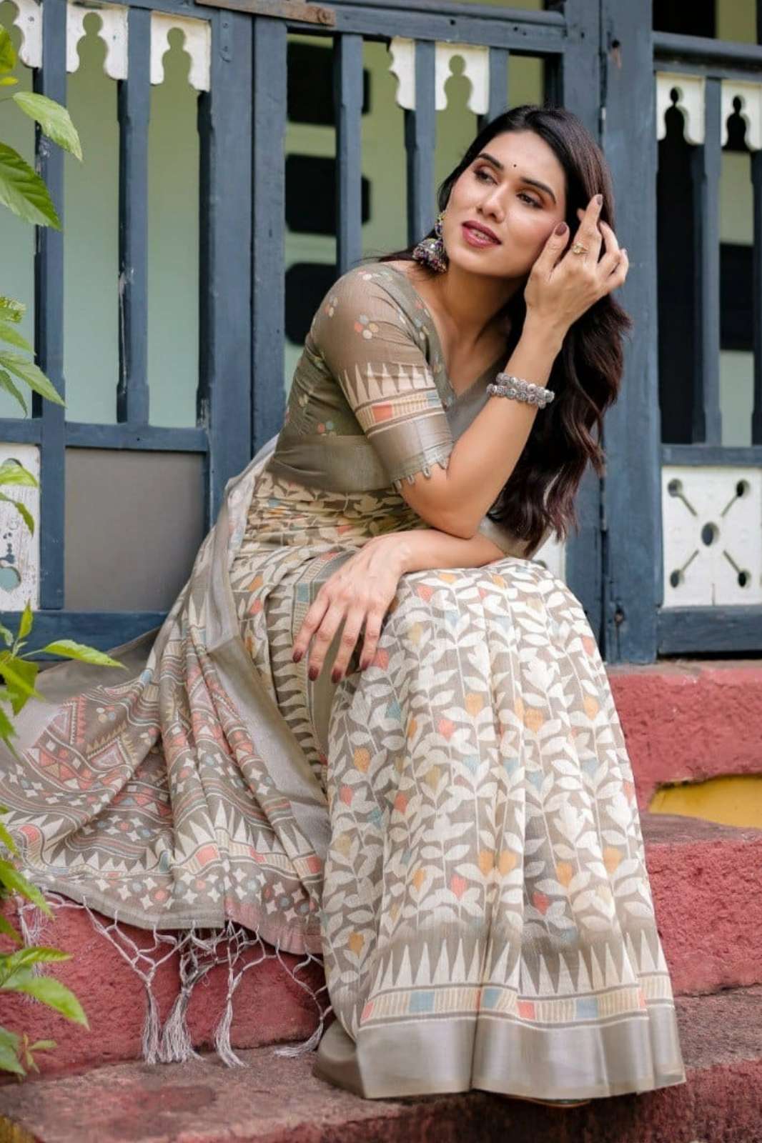 Shri Balaji Emporium  VHF 720 Heavy linen blooming saree With Kalamkari digital print for resellers