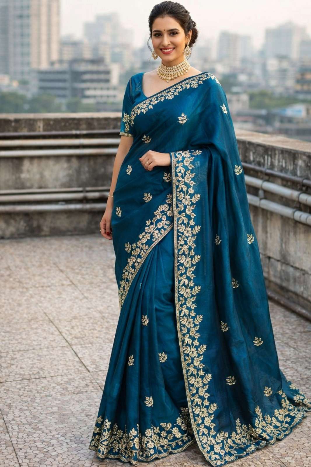 SHRI BALAJI R 1025 Soft butterfly net Thread with Sequnce work Flarred Suit