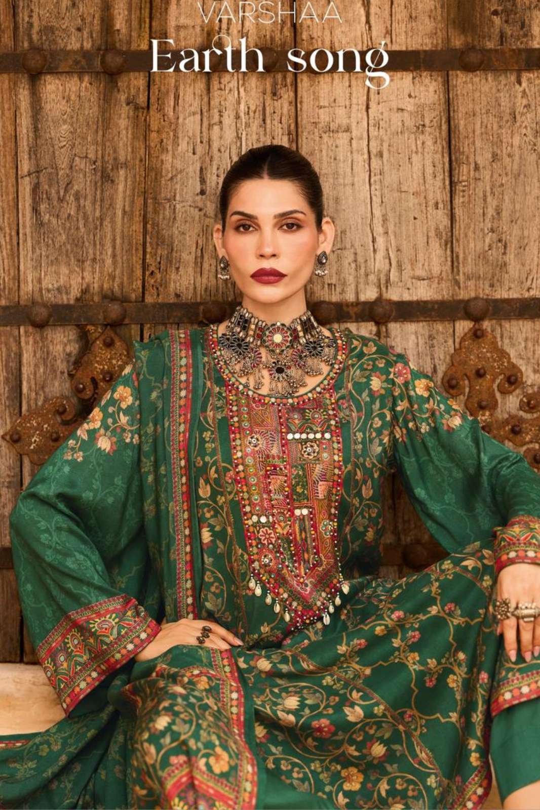 VARSHA Earth Song VISCOSE MUSLIN DIGITALLY PRINTED DESIGNER SALWAR SUIT