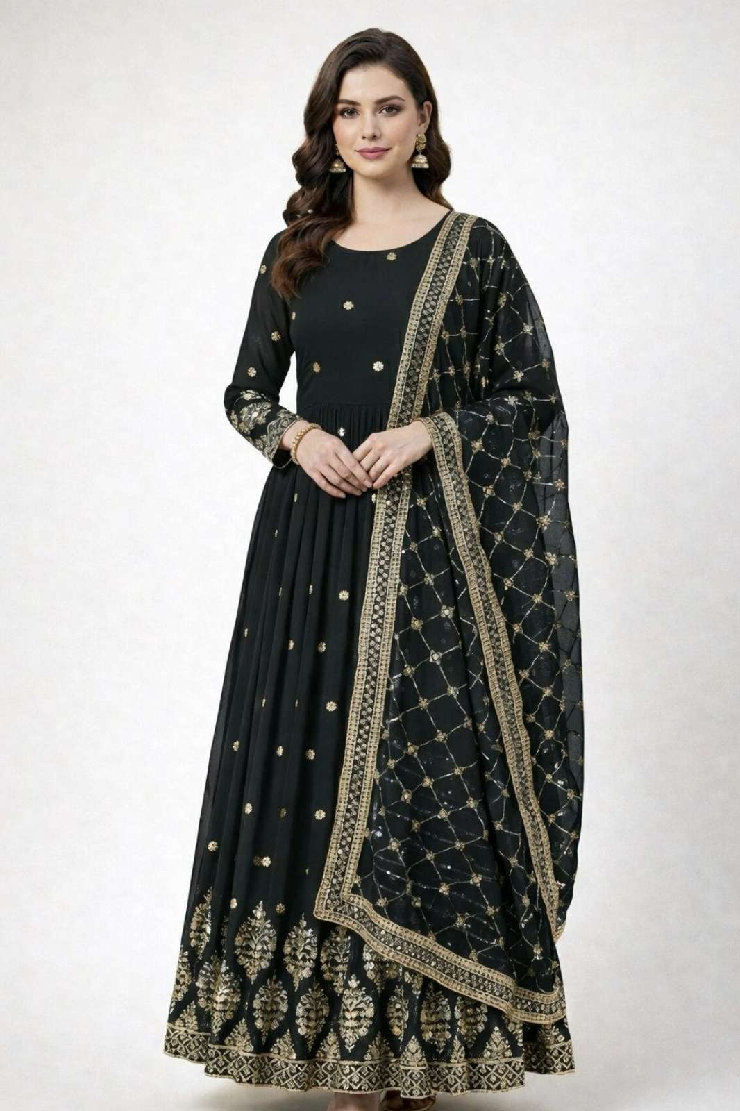 ZEEL ZF 359 Faux Georgette Heavy Embroidery Sequence Work Designer Anarkali Suit