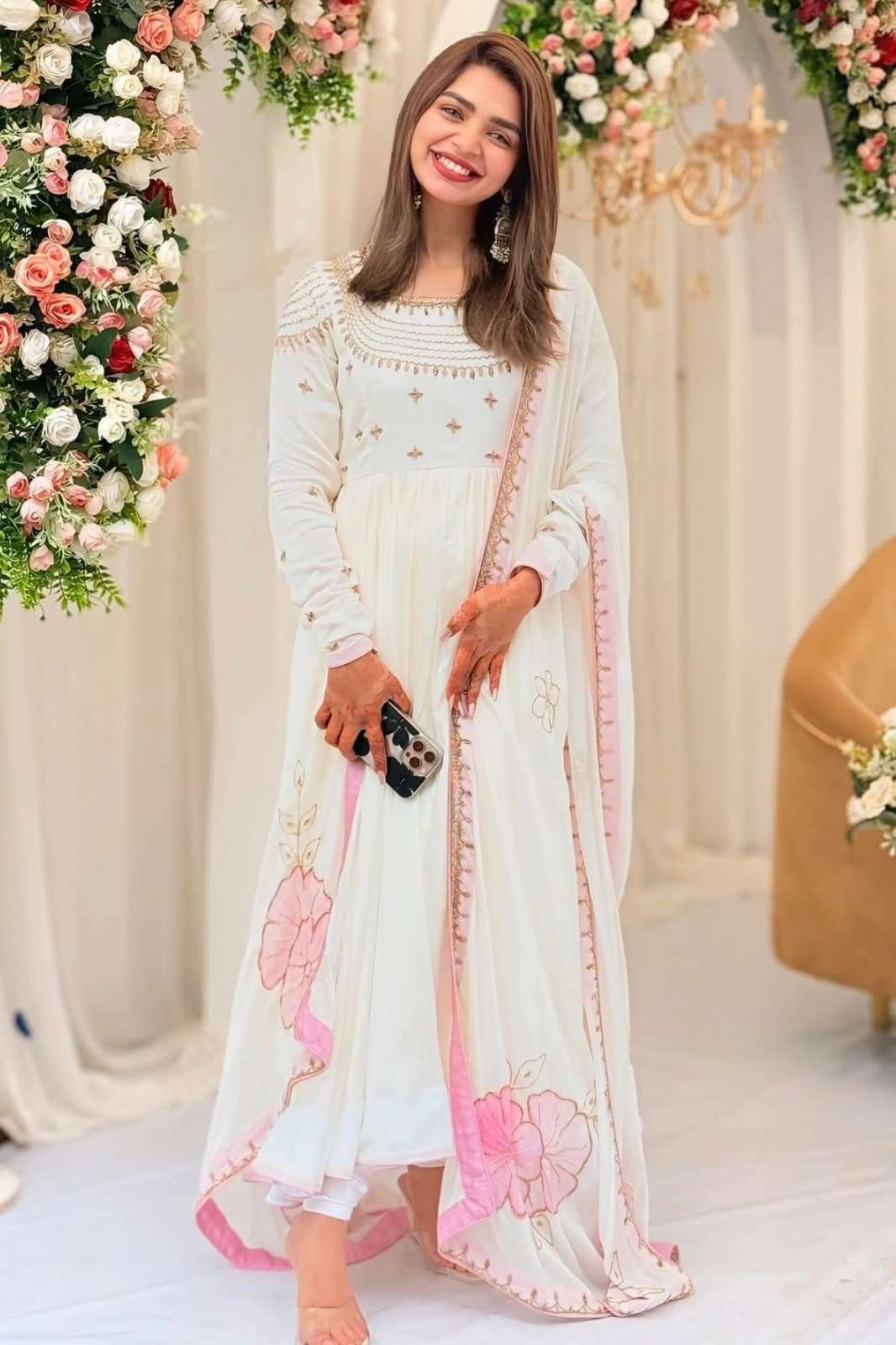  ZF 426 Faux Georgette Heavy Embroidery With Moti Latkan 