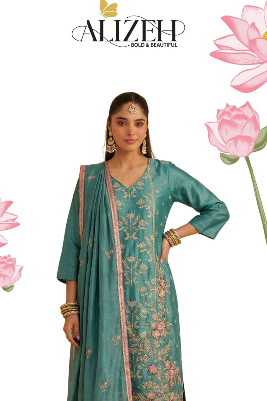 Alizeh 7095 7097 Shimmer Silk Designer Ready To Wear Salwar Suit