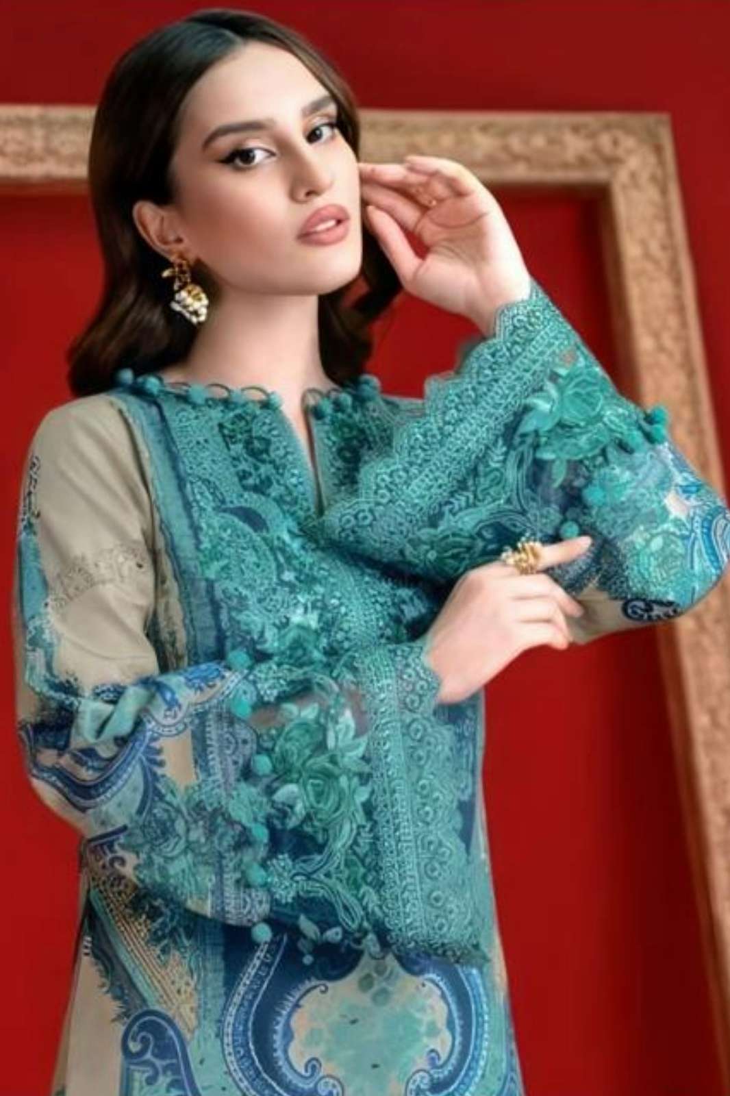 ALZOHAIB  AZ 1492 PURE COTTON EMBORIDARY WORK DESIGNER SALWAR SUIT