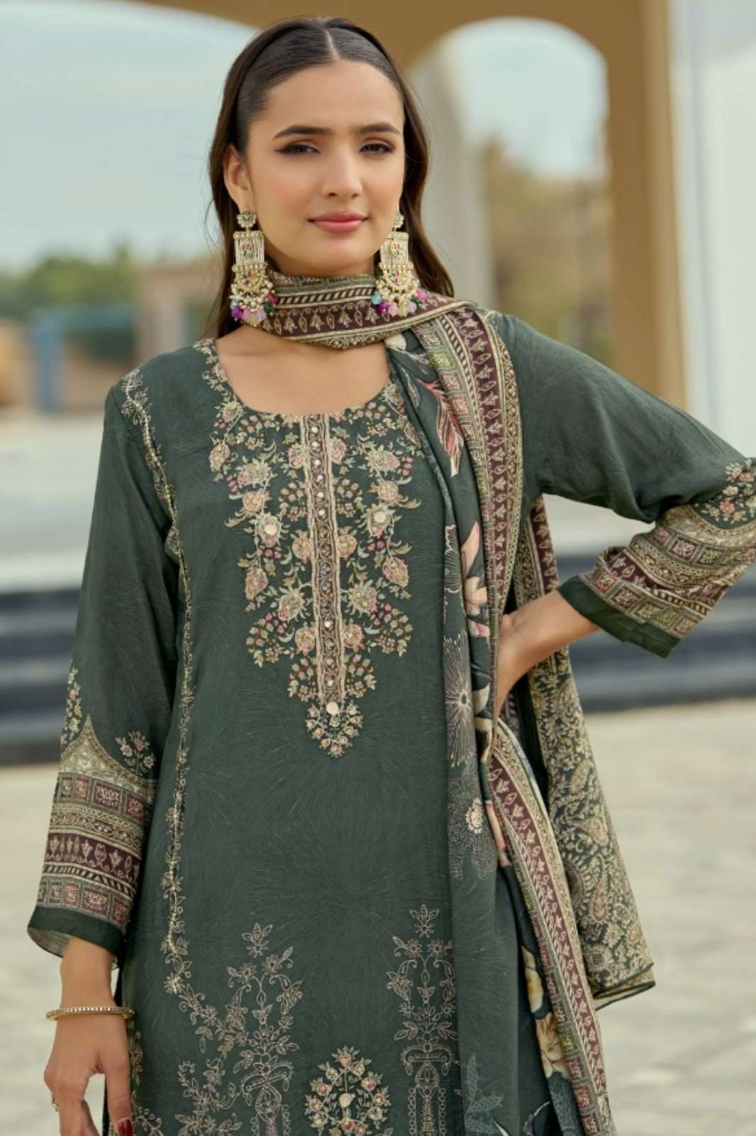 AMRUTVELA AT 157 PURE VISCOSE MUSLIN DIGITAL PRINTED DESIGNER SALWAR SUIT