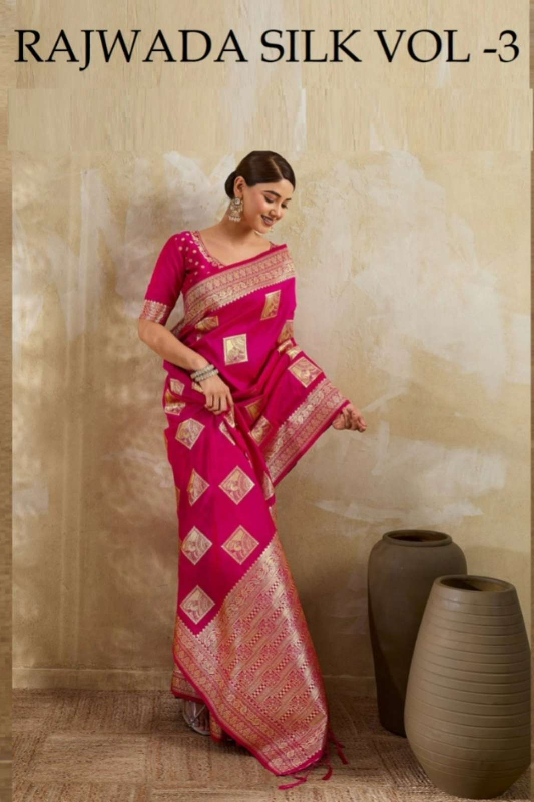 Astita Rajwada silk Vol 3 1001 To 1006 Silk Blend Saree Collection With Zari Work 
