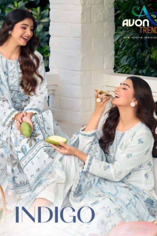 Avon INDIGO Cotton Lawn Digital Printed Designer Salwar Suit 