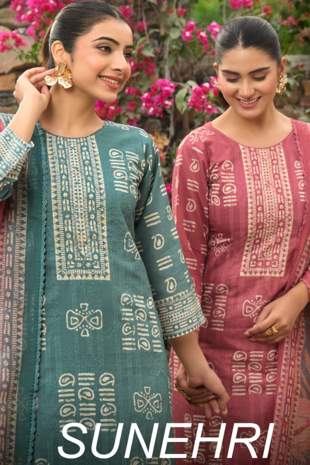 Avon Sunehri Cotton Self Embroidered Digital Printed Designer Salwar Suit
