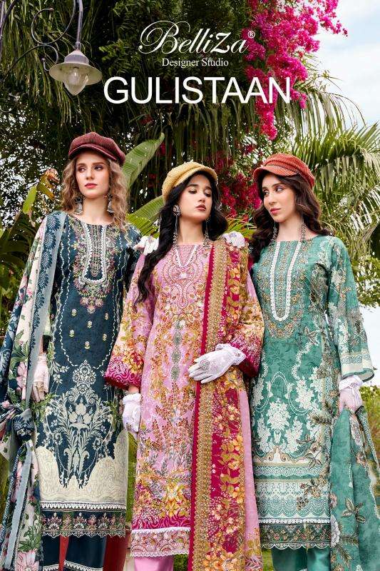 Belliza GULISTAAN Pure Cotton Heavy Embroidery Digital Printed Designer Salwar Suit  