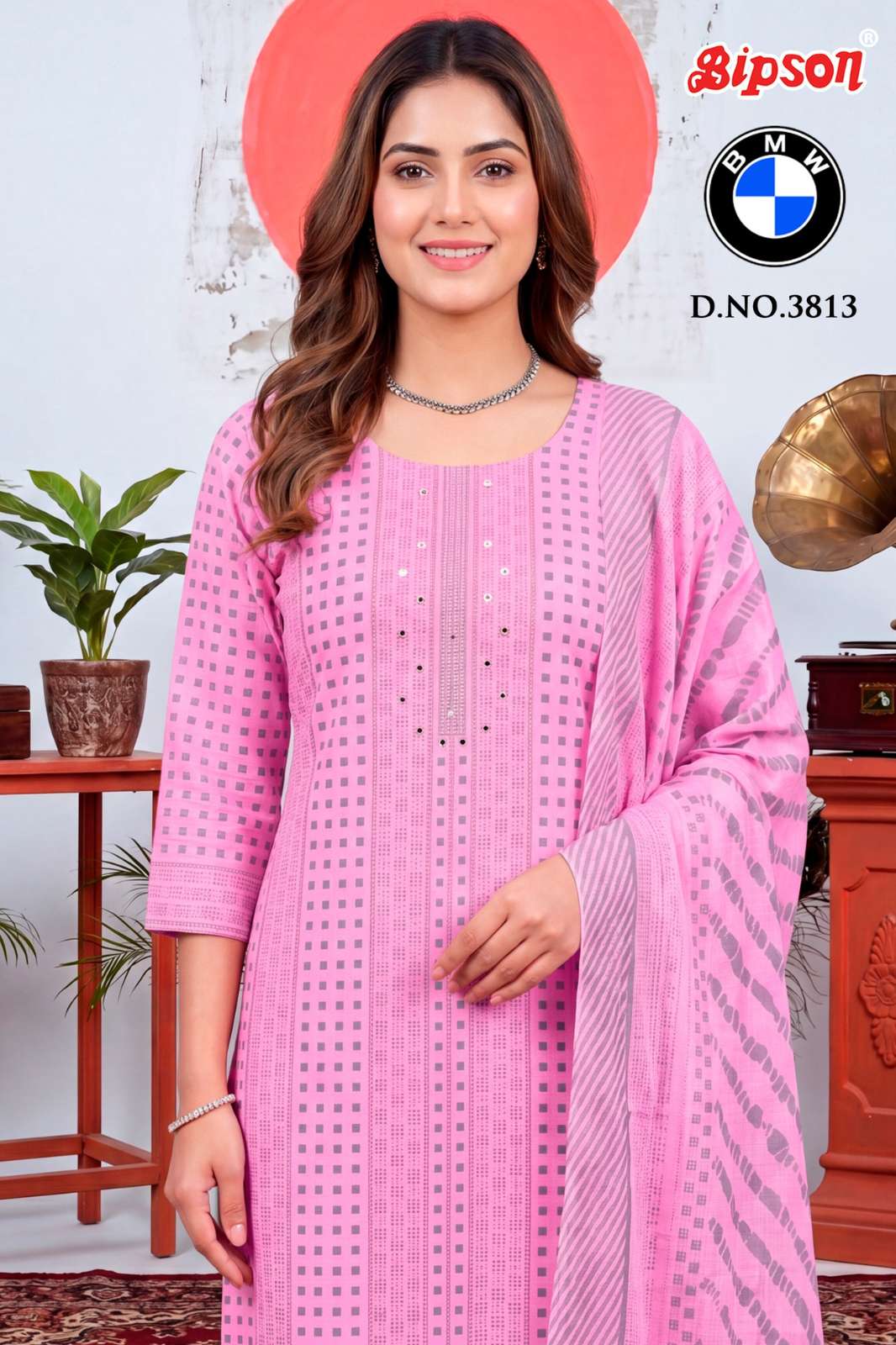 BIPSON PRINTS BMW  3813 PURE COTTON PRINTED DESIGNER SALWAR SUIT