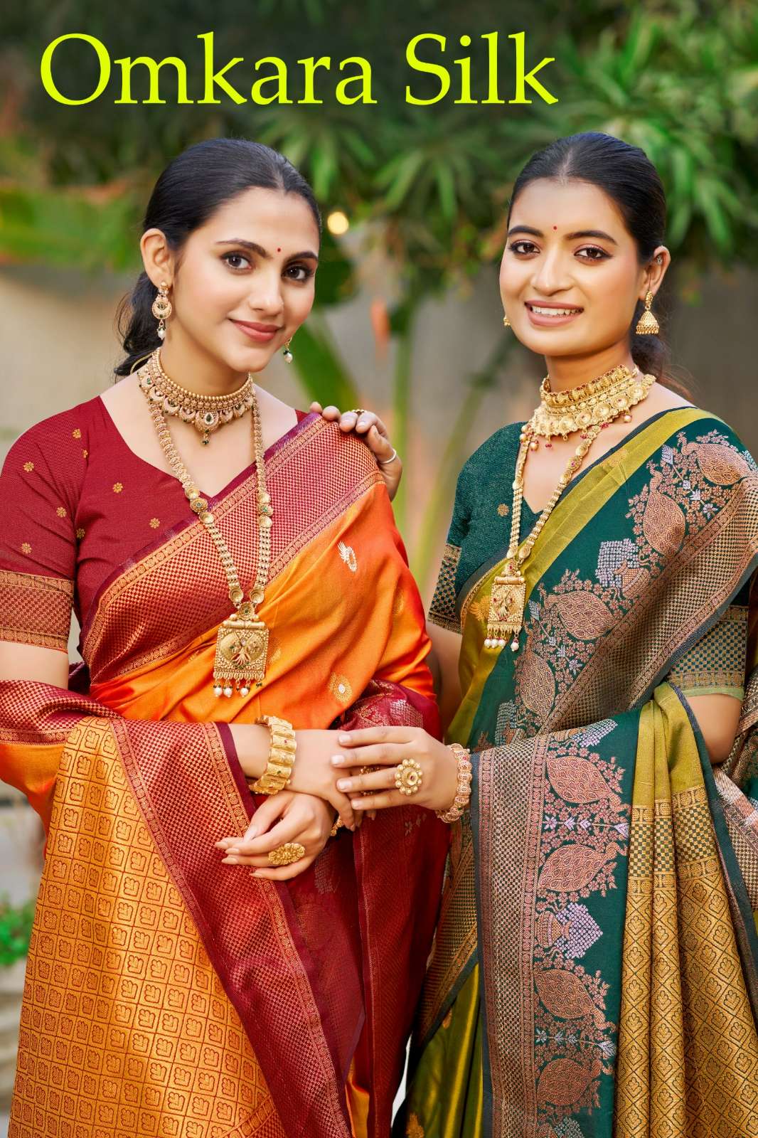 Bunawat Presents Omkara Silk 1001 to 006 Soft Silk Handloom Weaving two tone Saree Collection