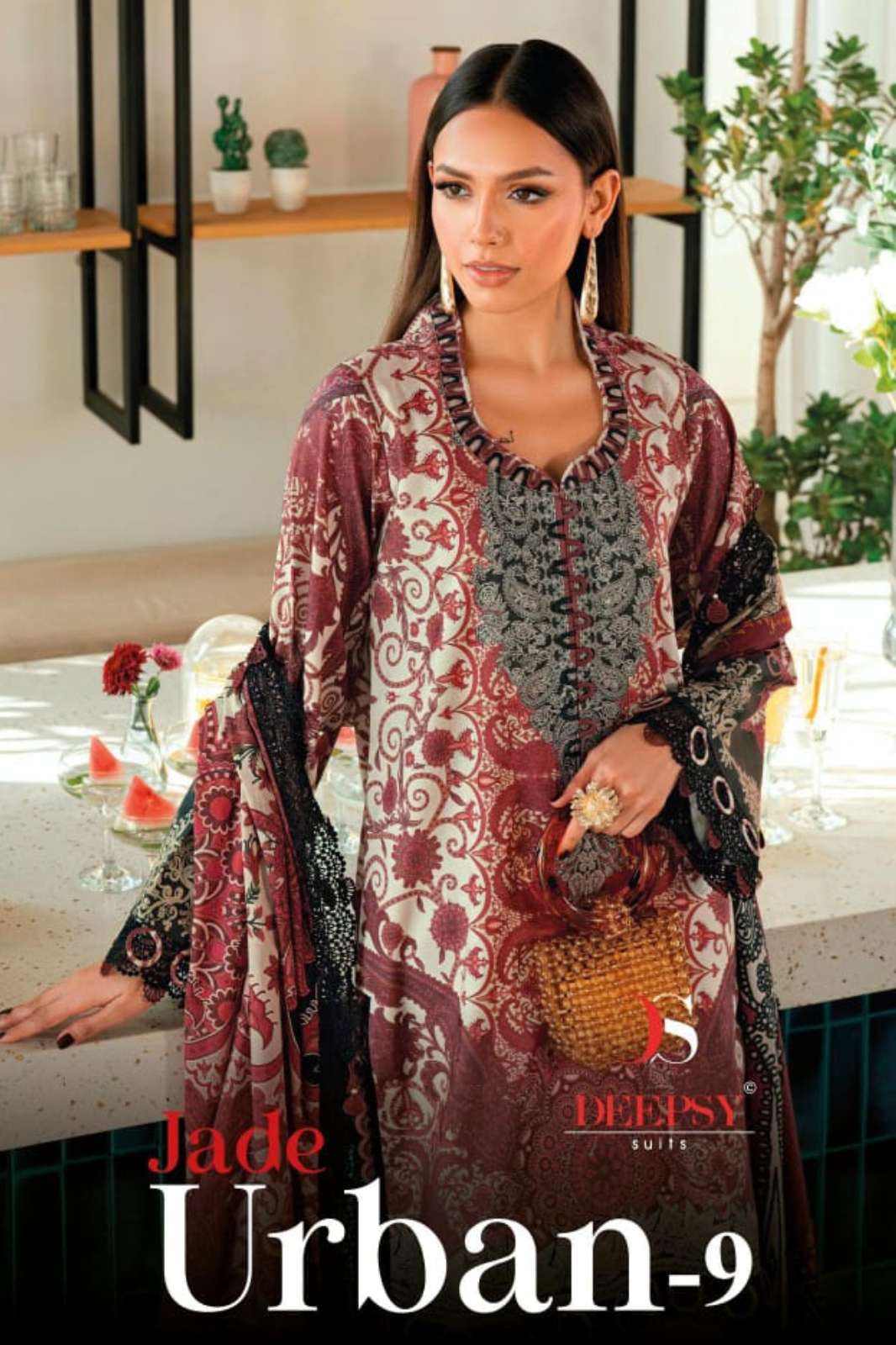 Deepsy Jade Urban Lawn 9 Pure Cotton Heavy Patch Embroidery Designer Salwar Suit