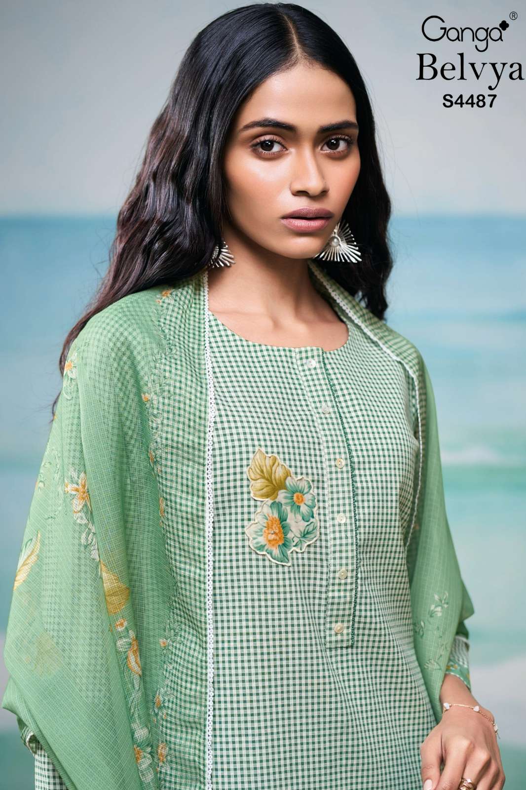 Ganga Belvya Pure Cotton Solid  Color with Printed Designer Salwar Suit