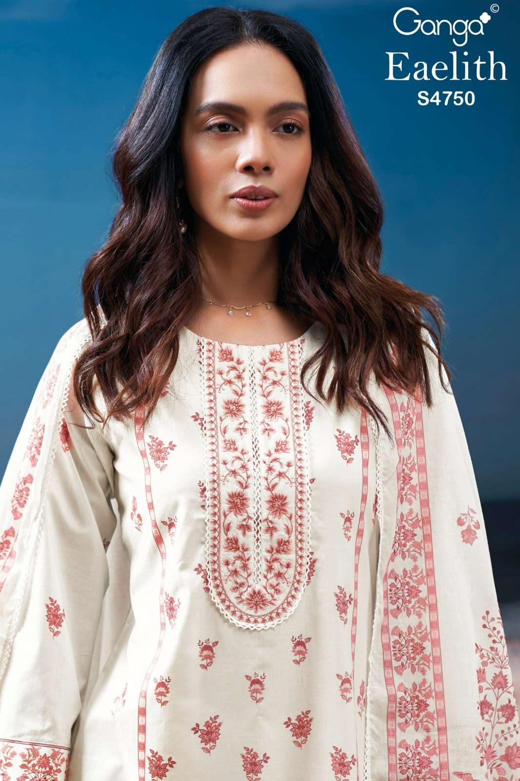 Ganga Eaelith  Pure Cotton Printed Embroidary Designer Salwar Suit 