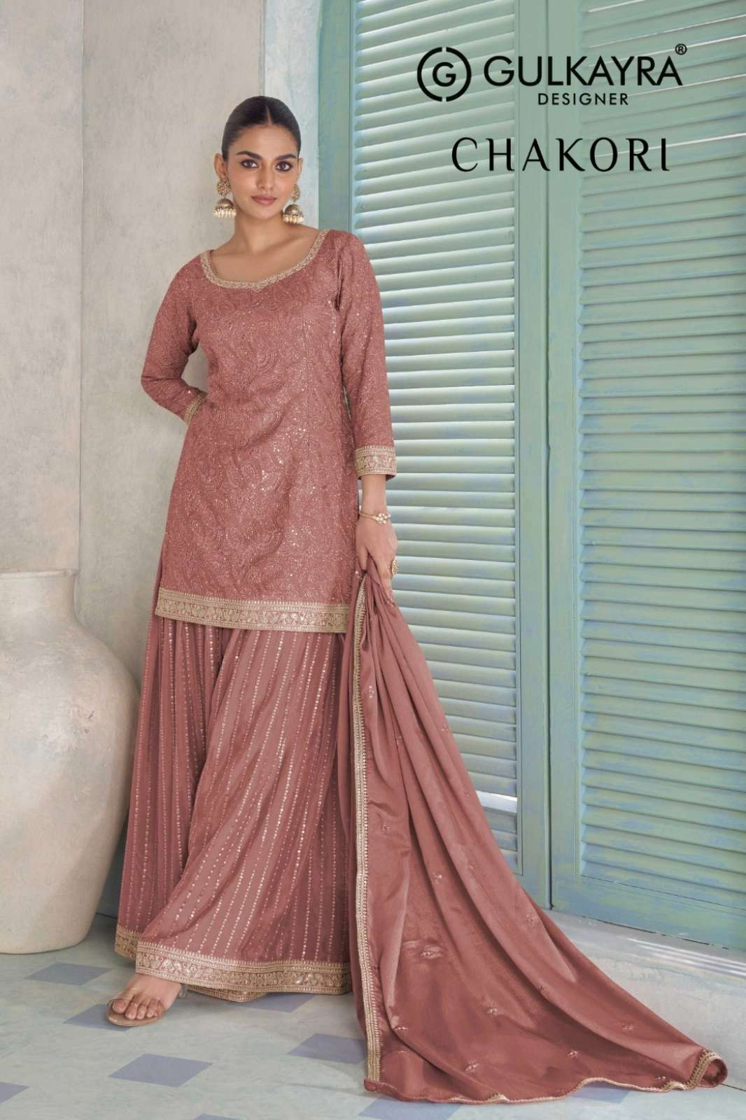 Gulkayra CHAKORI 7635 COLOURS Real Chinon Designer Sharara Suit