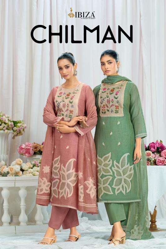 IBIZA PURE ORGENIC LILEN COTTON PRINTED DESIGNER SALWAR SUIT