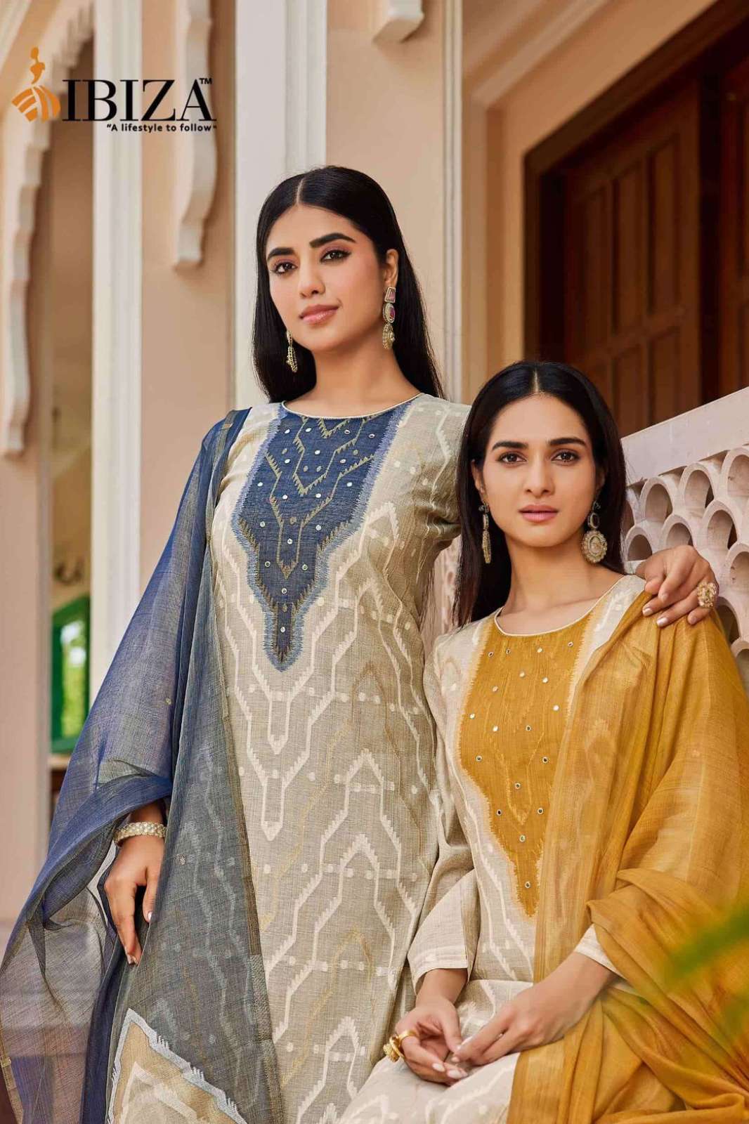 Ibiza SAPTRANGI Pure Organic Silk Jacquard with Handwork Designer Salwar Suit