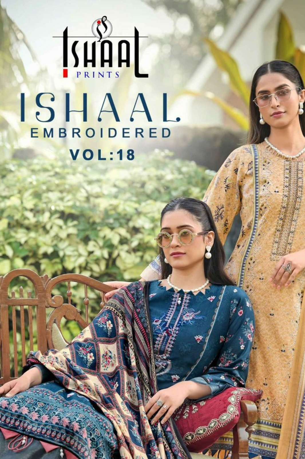 ISHAAL PRINTS Ishaal embroidered vol 18 PURE LAWN SELF EMBROIDARY DESIGNER SALWAR SUIT