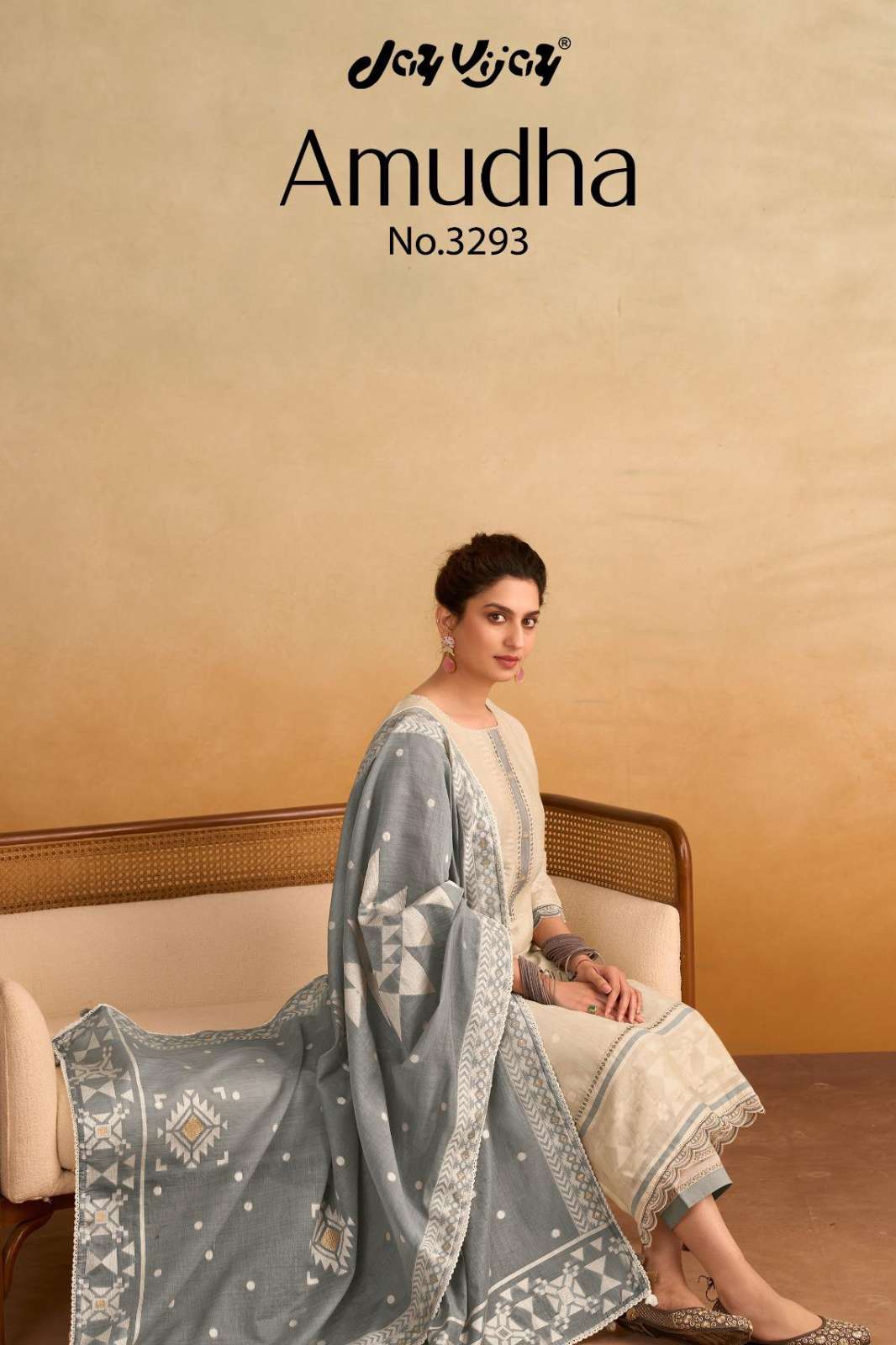 Jay Vijay Amudha 3293 Pure Cotton Embroidery Designer Salwar Suit