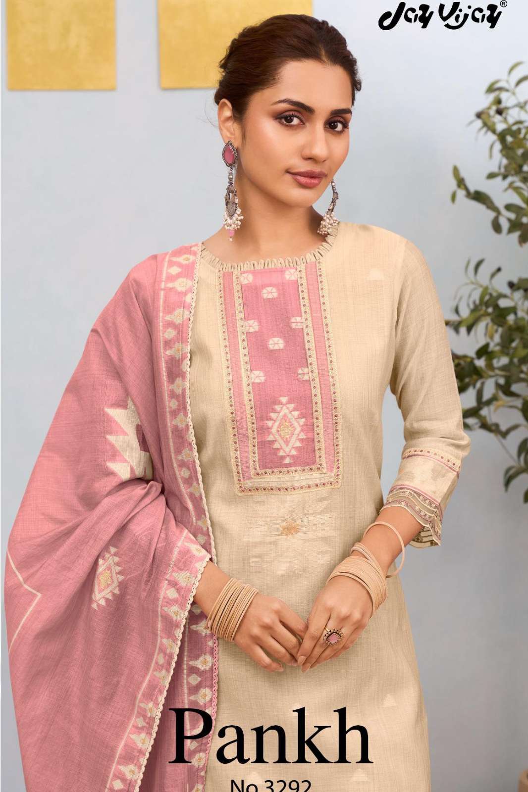 Jay Vijay Pankh 3292 Pure Cotton Embroidery Designer Salwar Suit