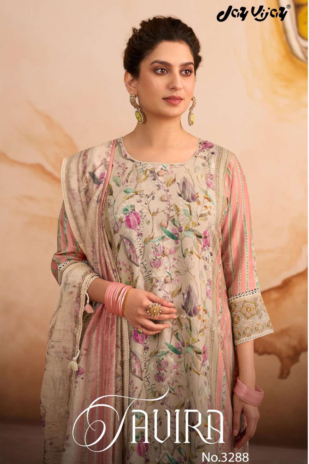 Jay Vijay Tavira 3288 Premium Muslin Embroidery Digital Printed Designer Salwar Suit