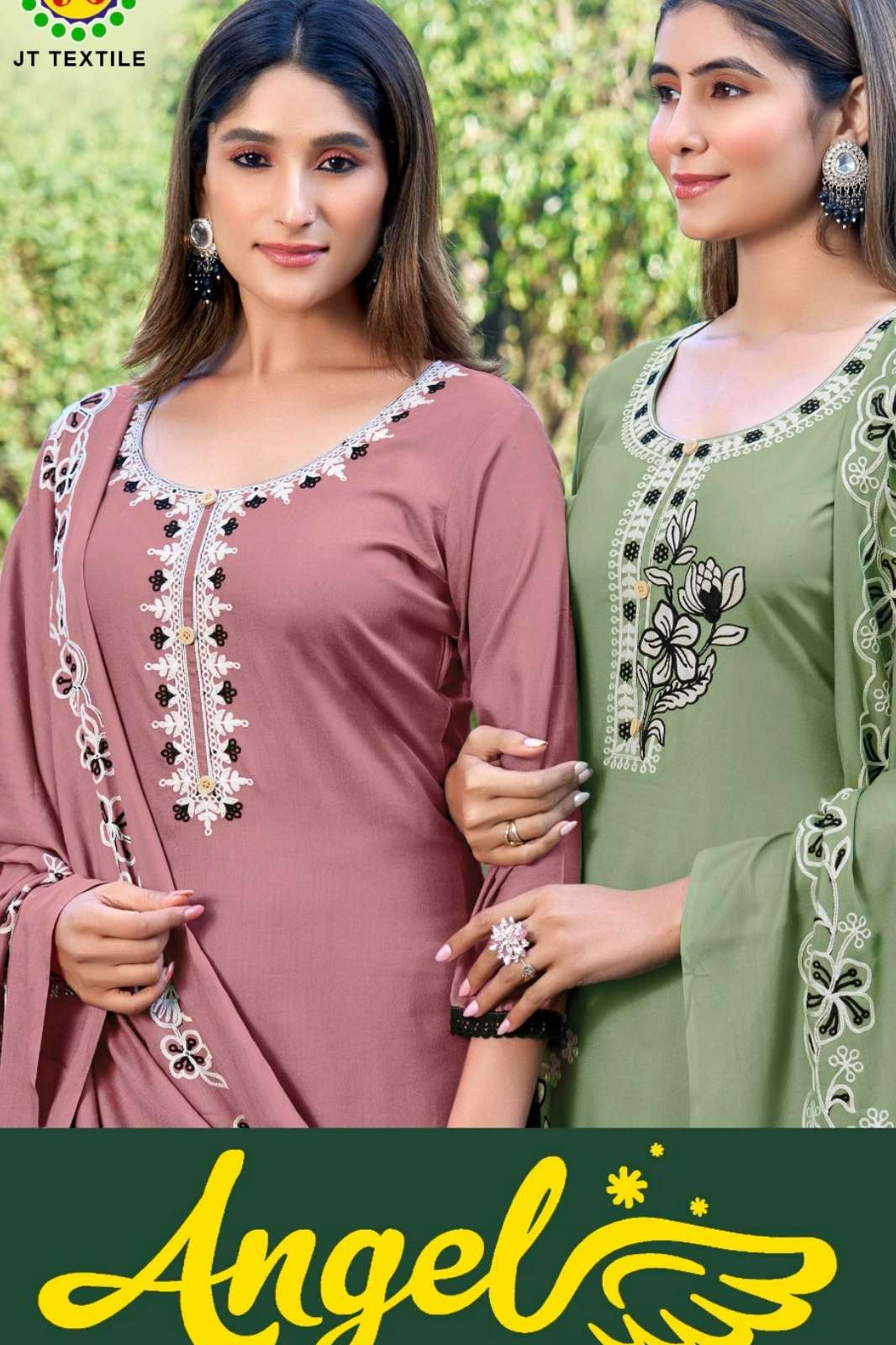 JT TEXTILE ANGEL VOL 15 RAYON FABRIC WITH EMBROIDARY DESIGNER SALWAR SUIT