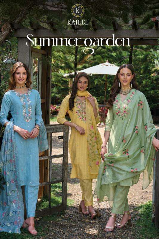 KAILEE FASHION SUMMER GARDEN PURE COTTON FANCY HAND WORK DESIGNER SALWAR SUIT 