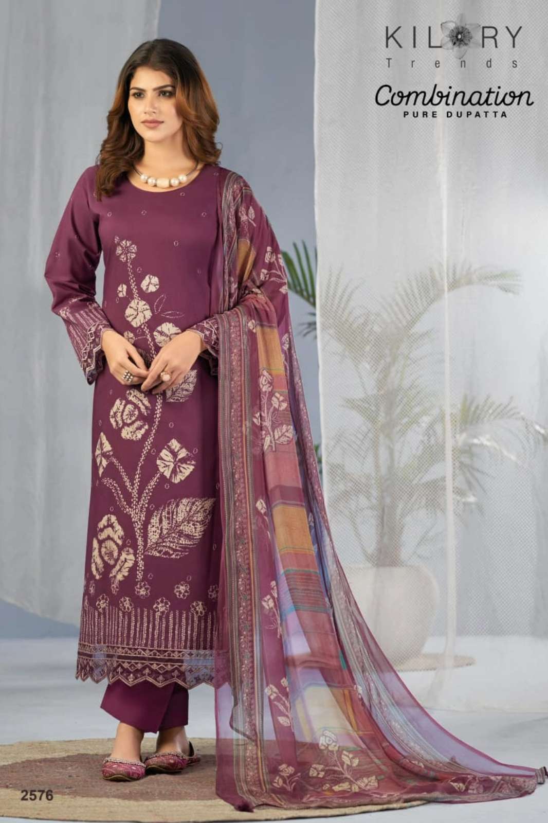 KILORY COMBINATION PURE LAWN COTTON DIGITAL FOIL PRINTED DESIGNER SALWAR SUIT