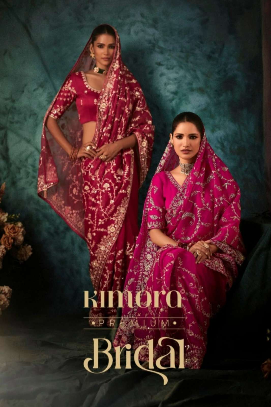 Kimora Presents BRIDAL 5541 TO 5551 Premium Fancy Fabric Saree with Aari And Handwork Saree Collection