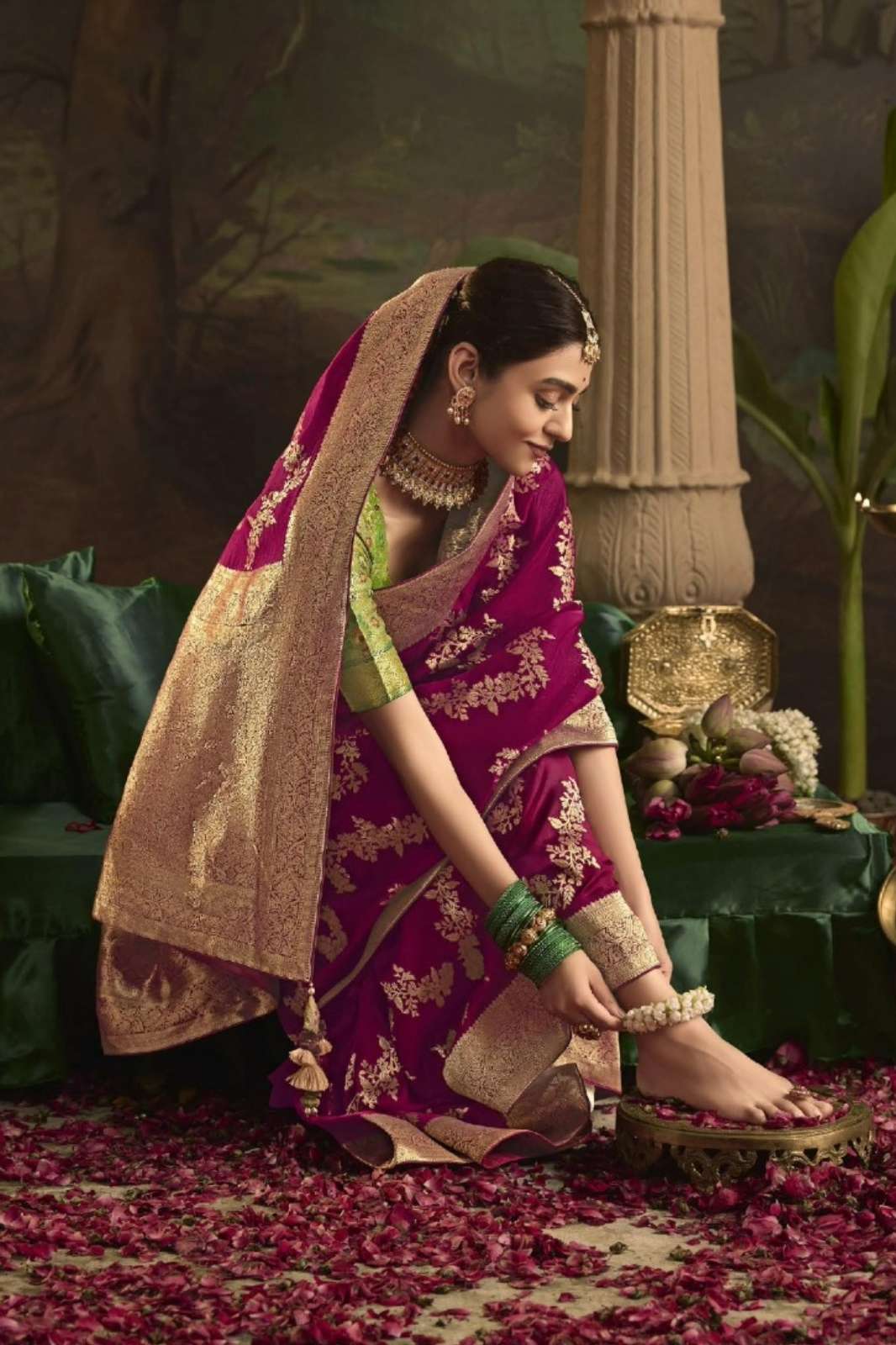 Kimora Presents Raas Pure Crepe Dola Silk Heavy Work Saree collection