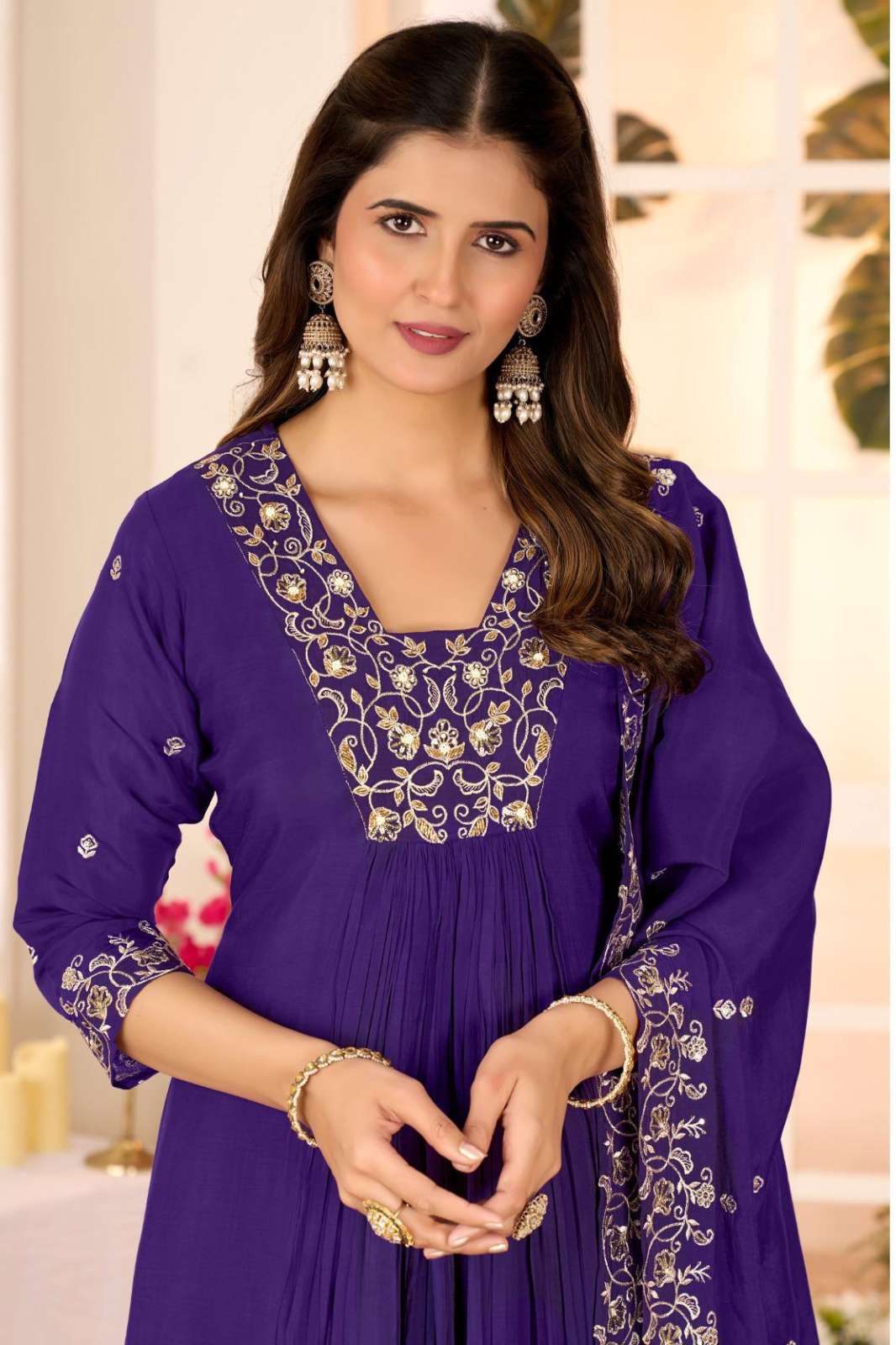 Ladies Flavour D no 3358 To 3360 Mull Chanderi Handwork Designer Salwar Suit 
