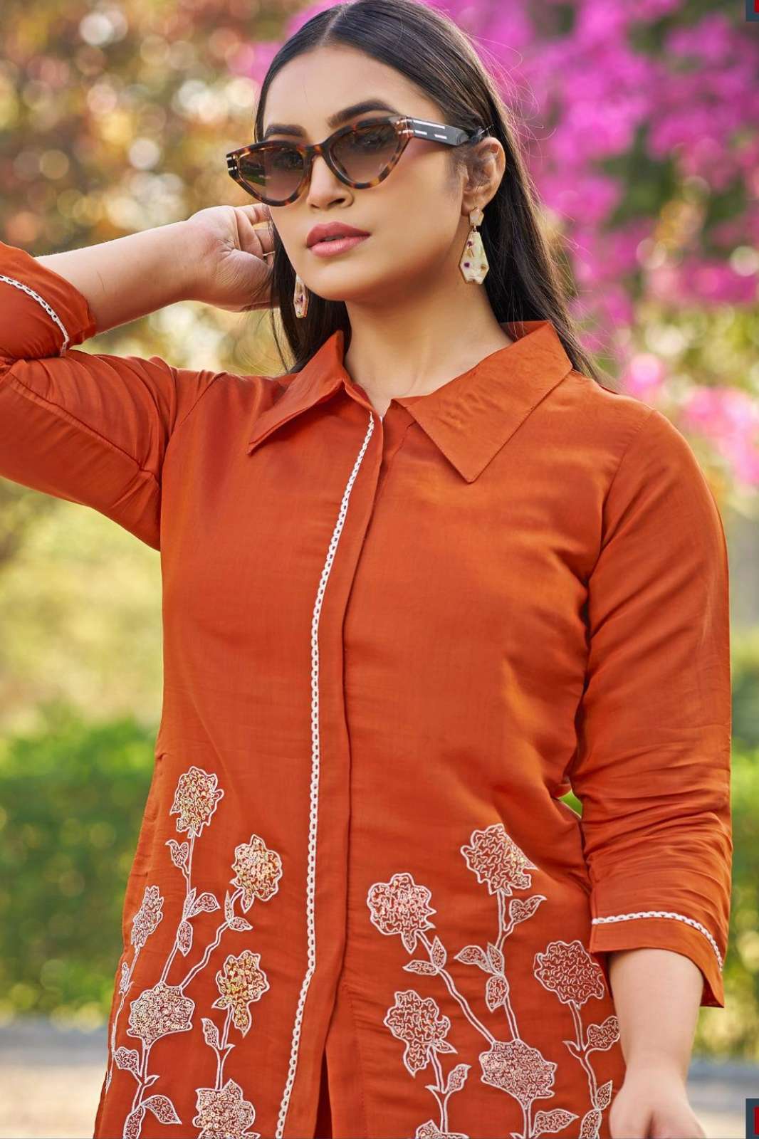 LADIES FLAVOUR D no 3414 TO 3416 MUL CHANDERI EMBROIDARY DESIGNER KURTIES