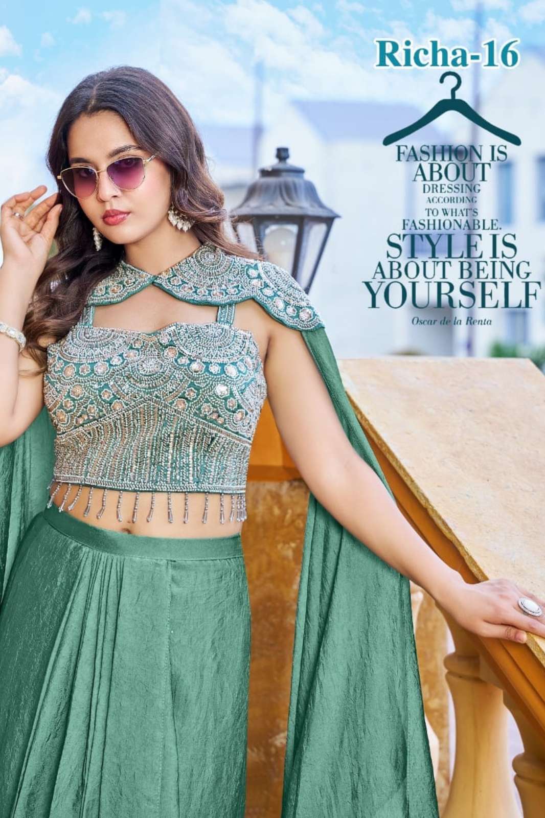 Lapink 21690 Chinoon Fabric with Beads work Designer Dresses