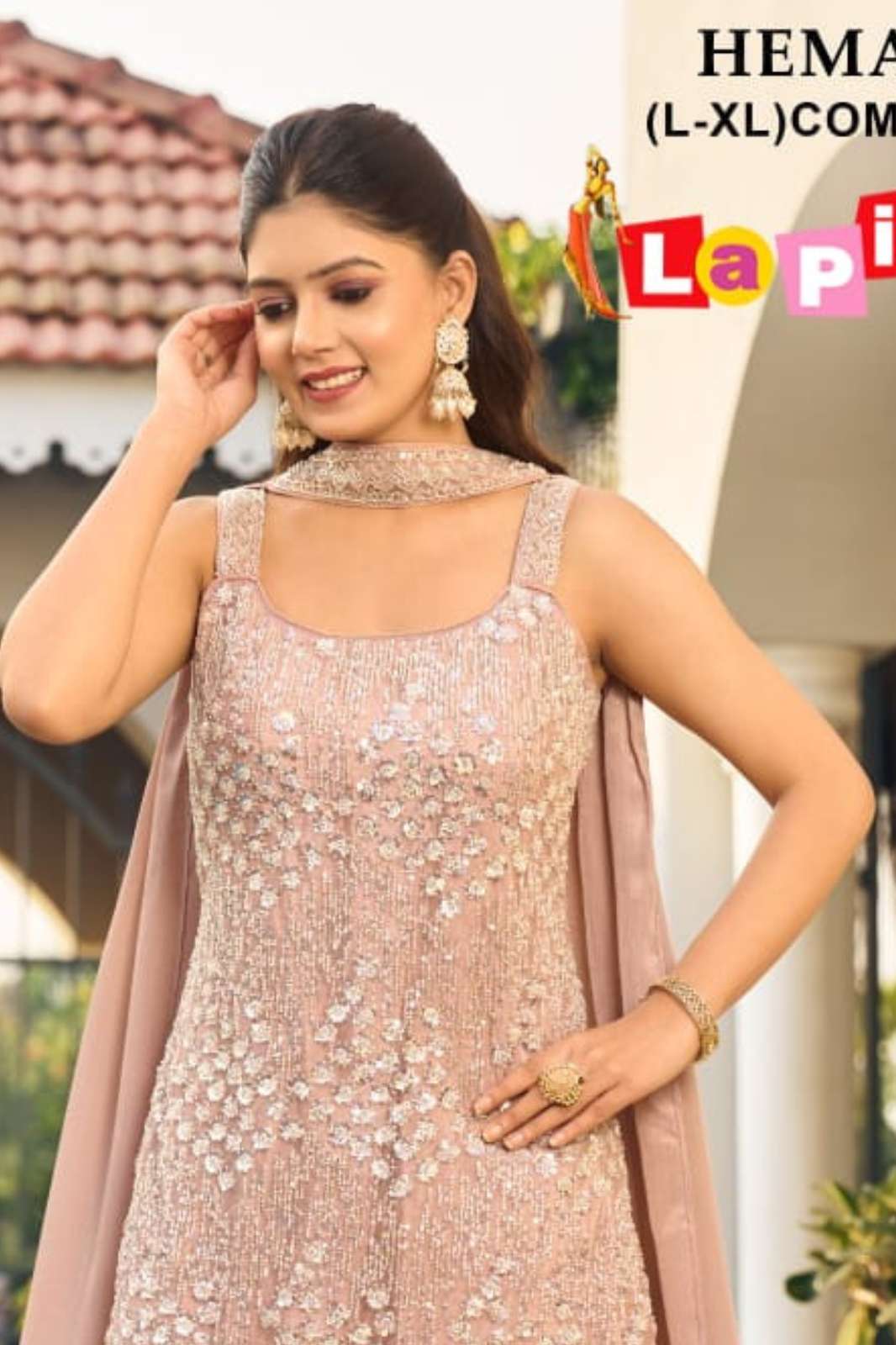 Lapink 21698 Shimmer Fabric Piping with Sequence Work Designer Salwar Suit