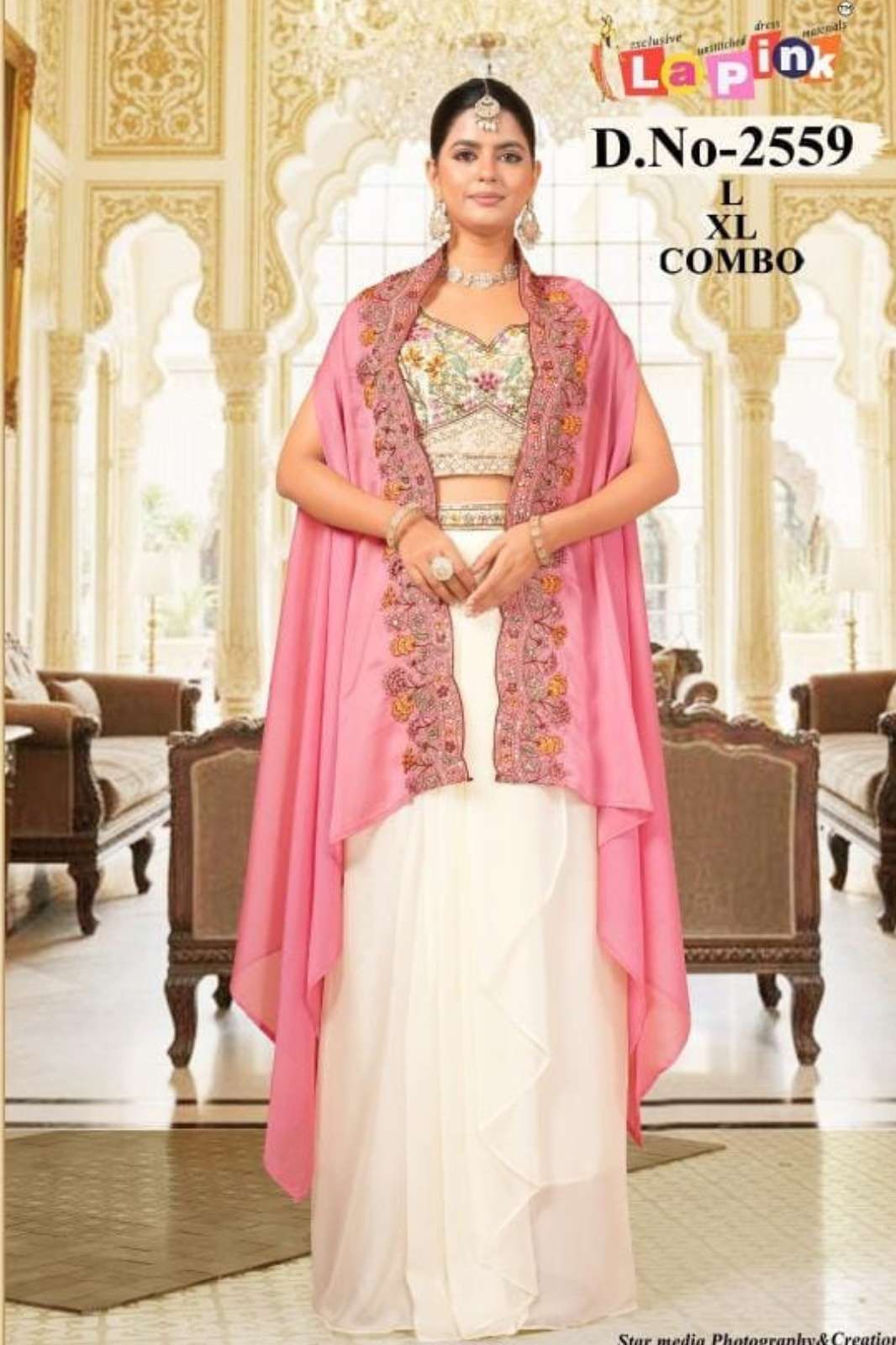 Lapink 21707 Viscose Fabric Embroidery with Stones work Designer Dress