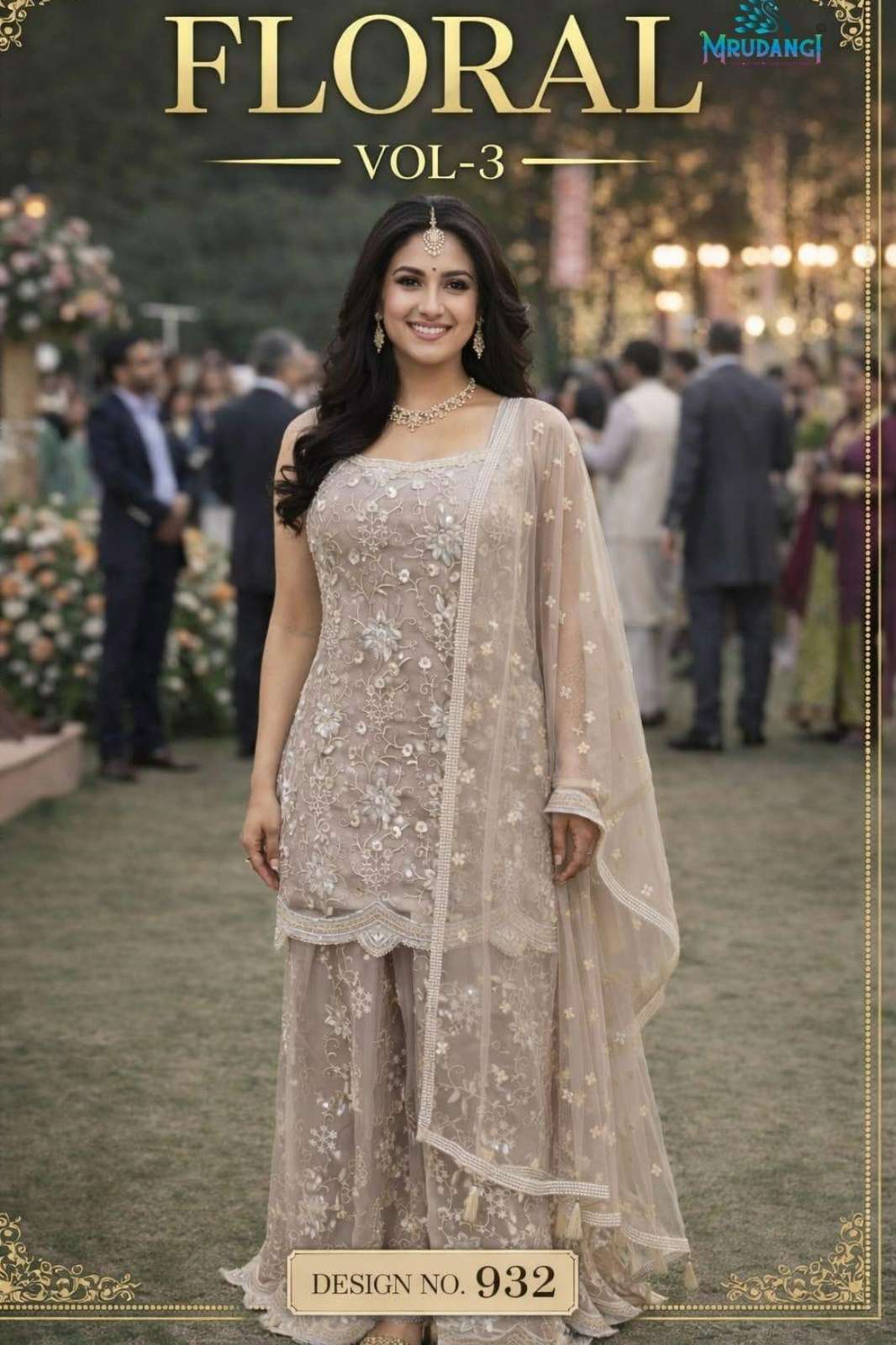 MRUDANGI FLORAL VOL 3 LATEST TRENDY REAL PREMIUM NET PALAZZO SUIT