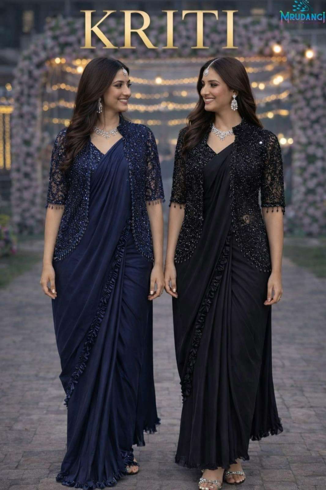 MRUDANGI KRITI 66670 & 66671 SATIN READY TO WEAR SAREE WITH JACKET
