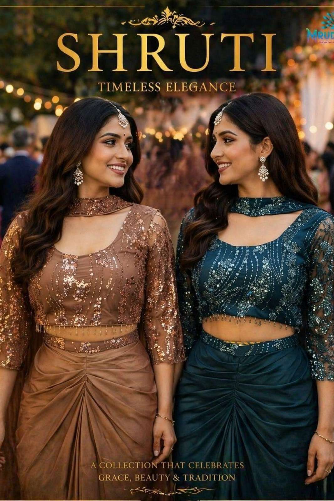 MRUDANGI PRESENT SHRUTI REAL PREMIUM LYCRA FABRIC READY TO WEAR WEDDING WEAR INDO WESTERN DRESS