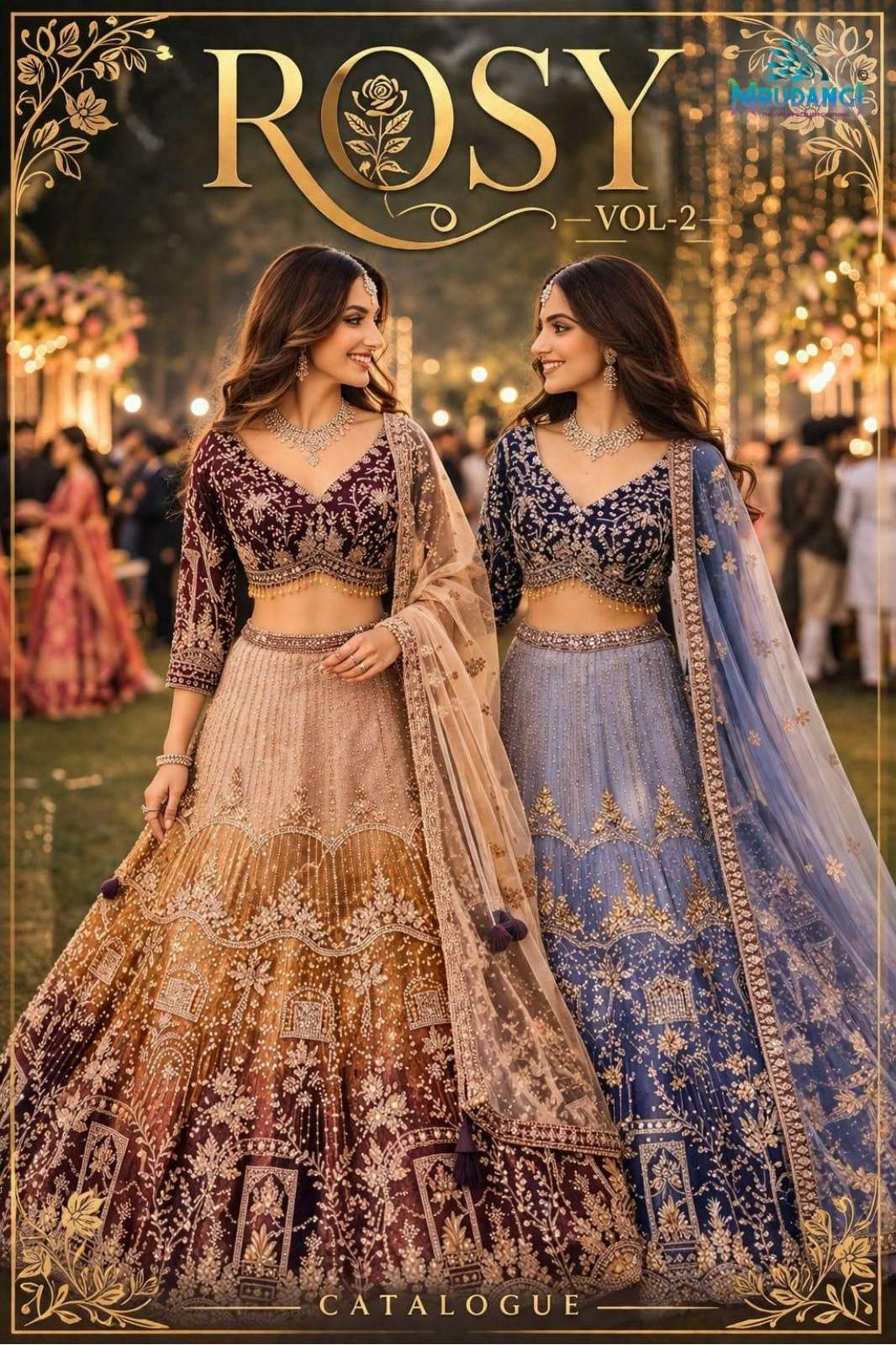 MRUDANGI ROSY VOL 2 REAL PREMIUM NET LEHENGA WITH HAND & STONE WORK 