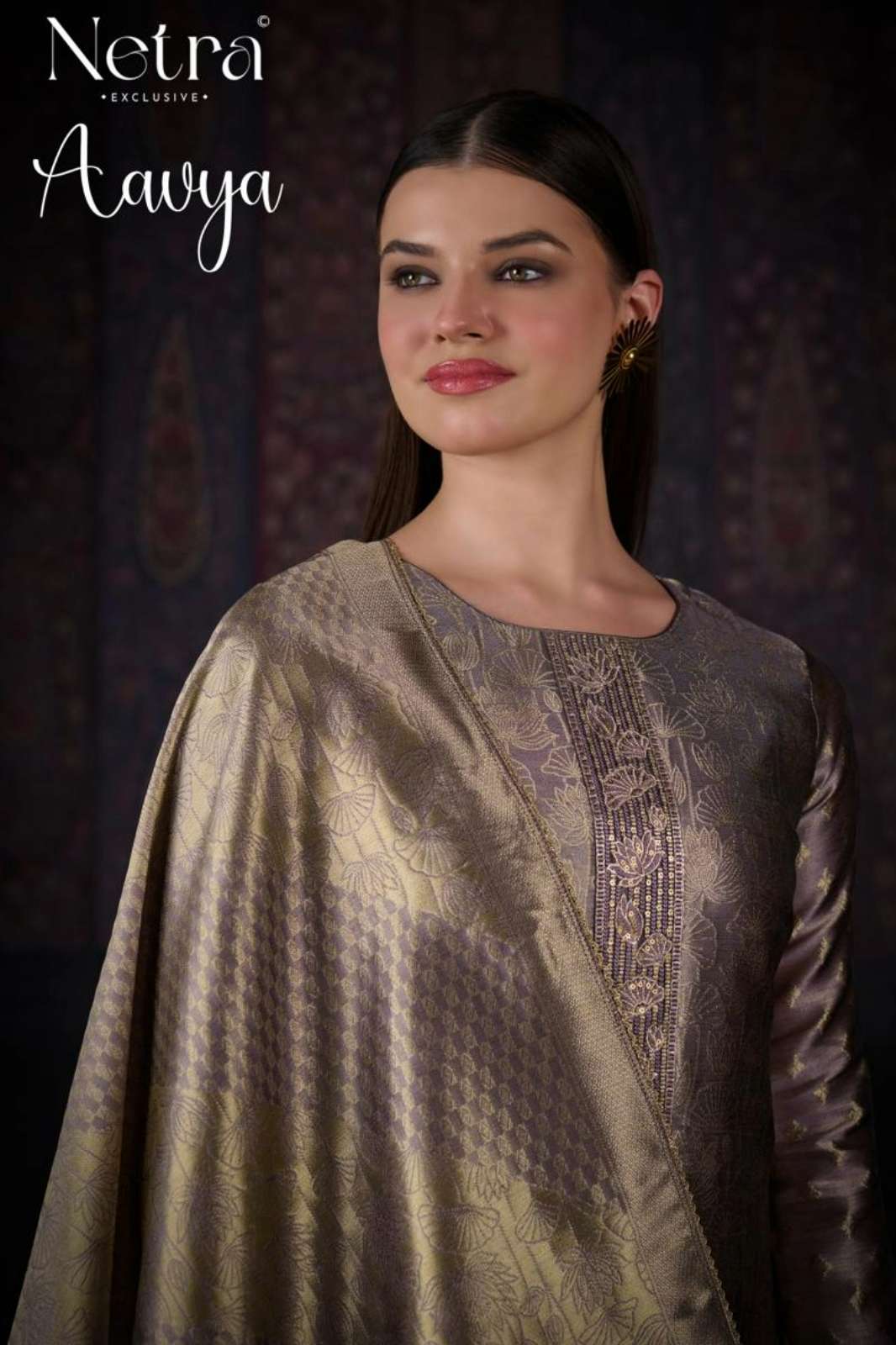 NETRA AAVYA PREMIUM BEMBERG SILK JIRAFFE JACQUARD DESIGNER SALWAR SUIT