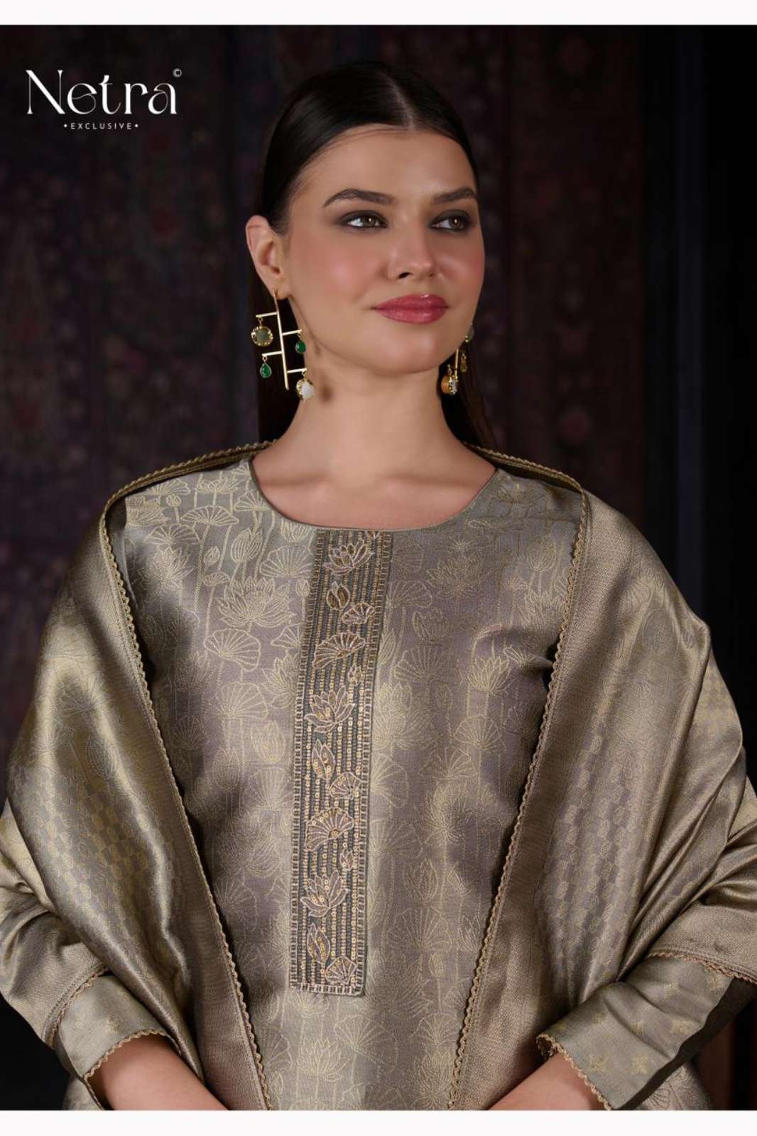 Netra BIHANA Pure Cotton Embroidery Printed Designer Salwar Suit