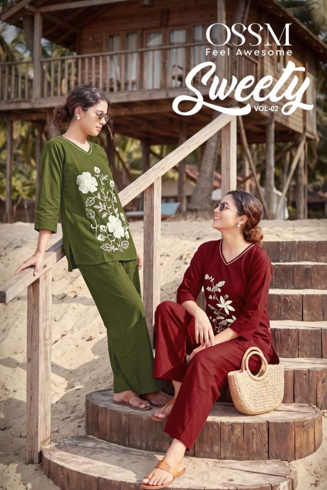 OSSM SWEETY VOL 02 PREMIUM COTTON HEAVY EMBROIDERY DESIGNER KURTIS