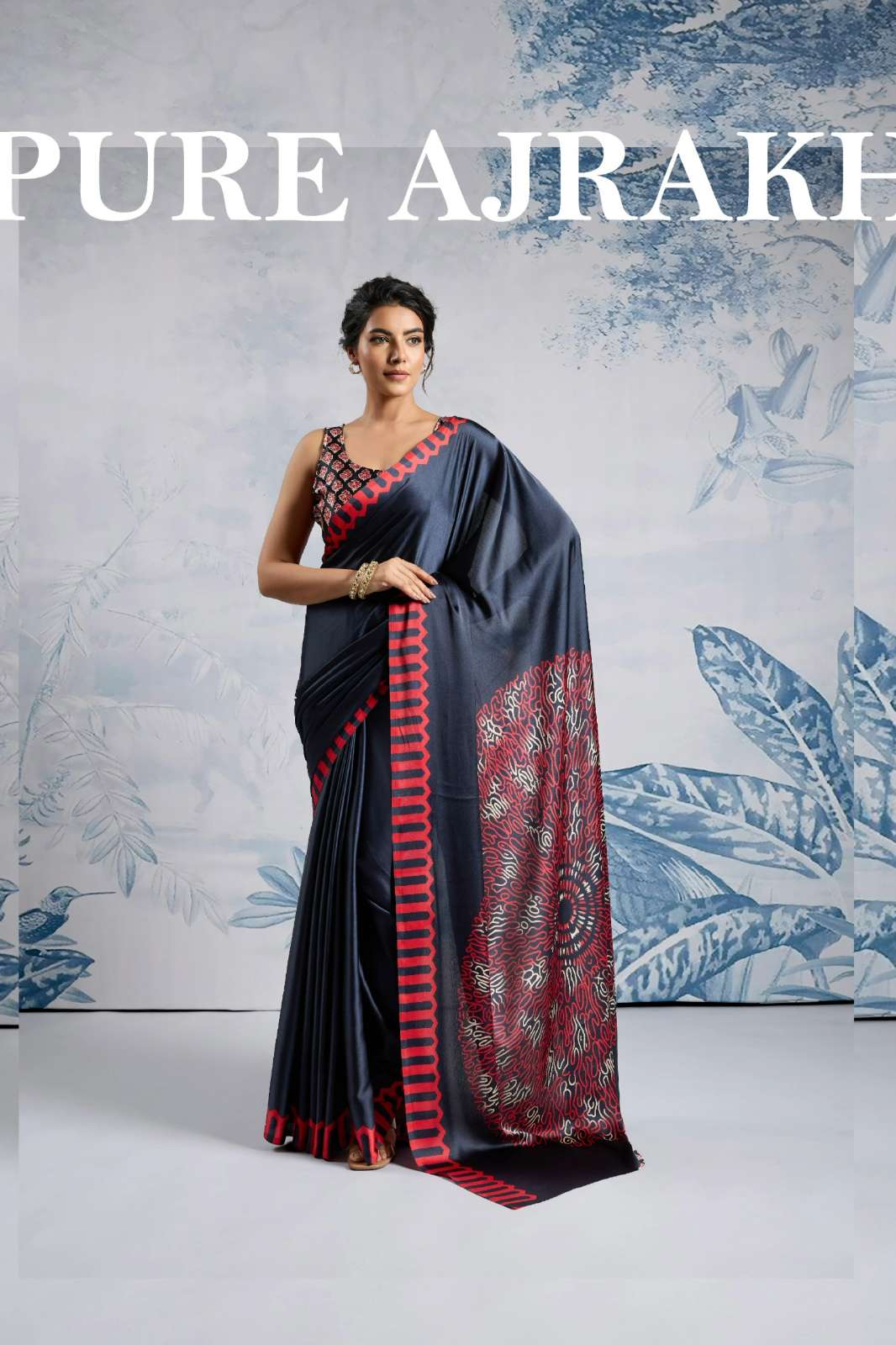 Rajtex Presents Pure Ajrakh 06 Series 006A TO 006F Modal Satin Ajrakh Print Saree Collection
