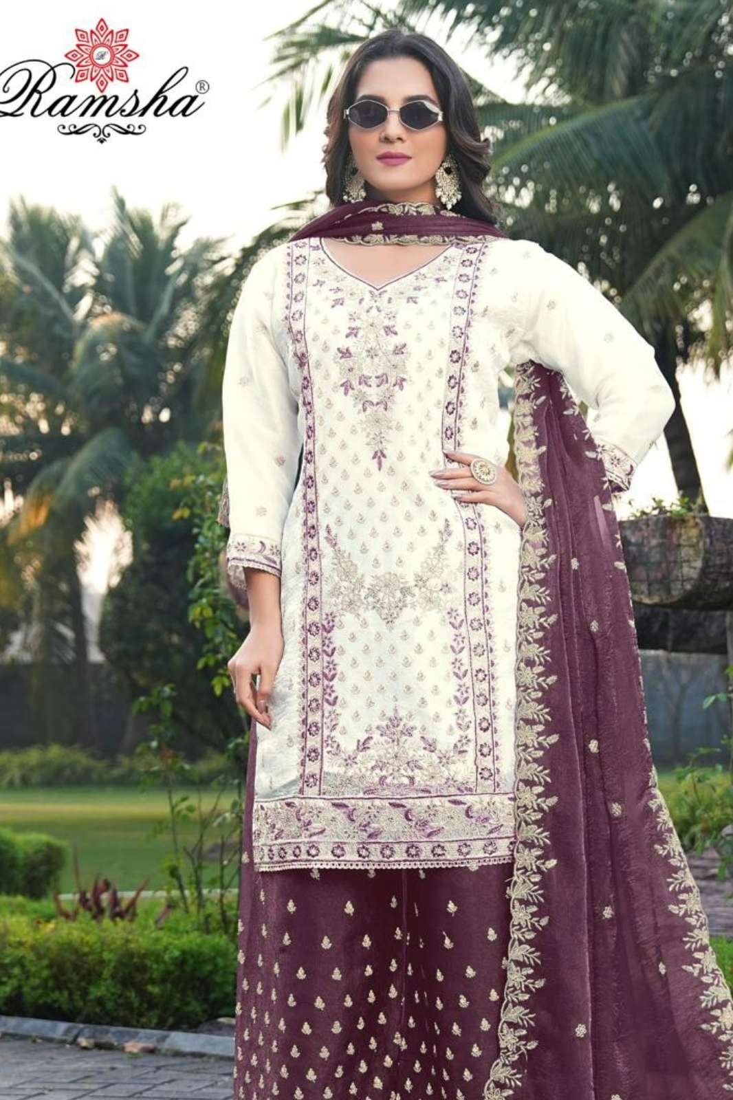 RAMSHA R 1488 Nx RIMZIM CRUSH EMBROIDERY DESIGNER SALWAR SUIT