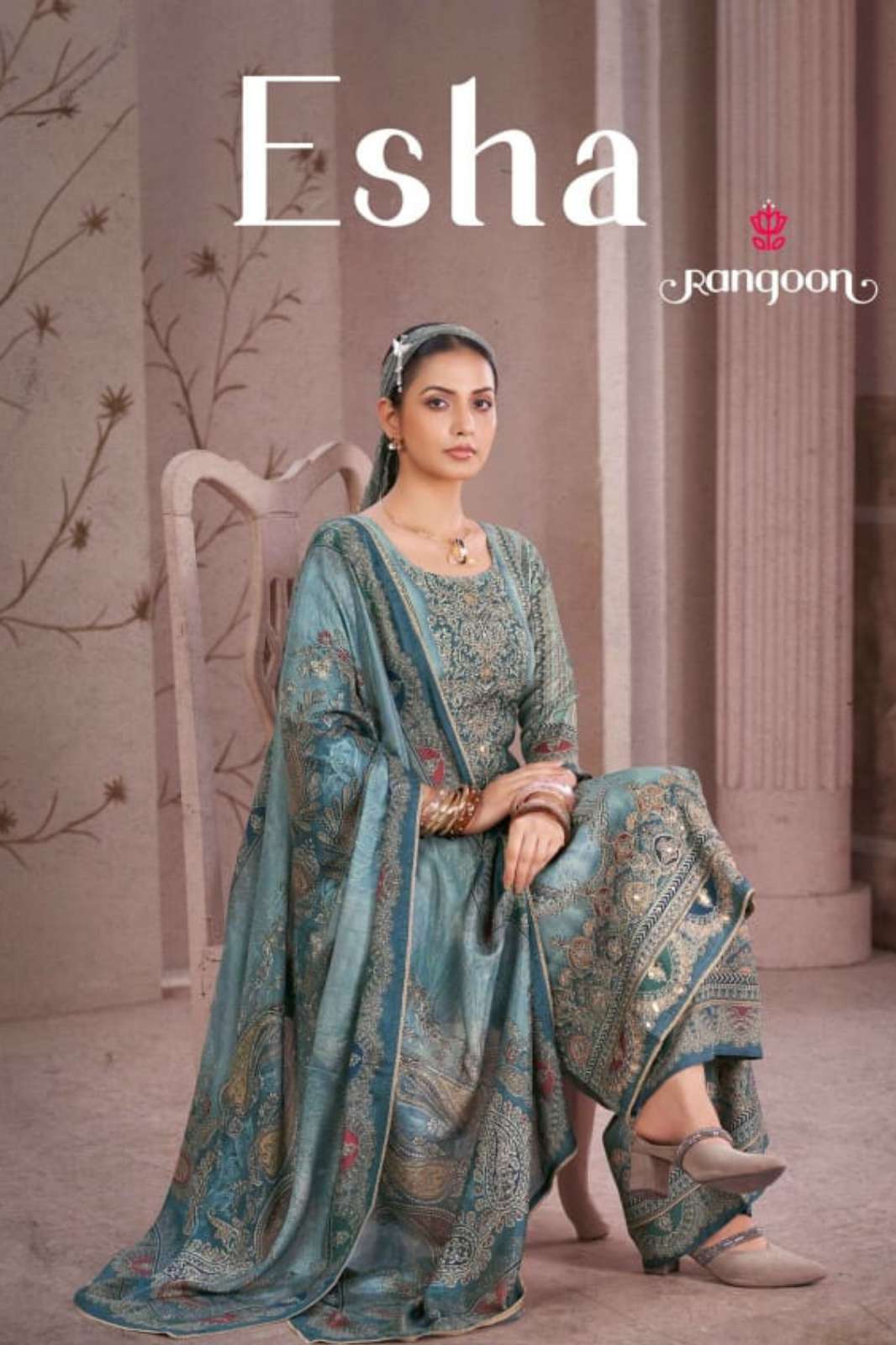 Rangoon ESHA Pure Muslin with Pure Digital Printed Designer Salwar Suit