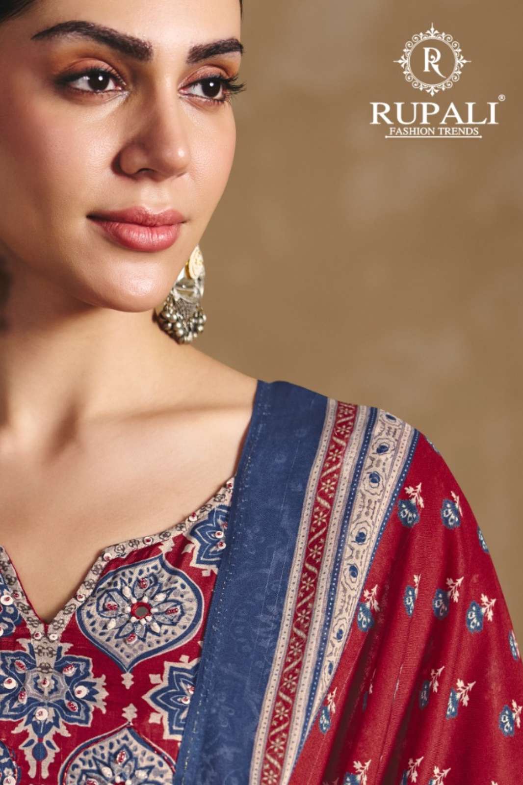 Rupali AJRAKH PRINT Pure Viscose Muslin Digital Printed Designer Salwar Suit 